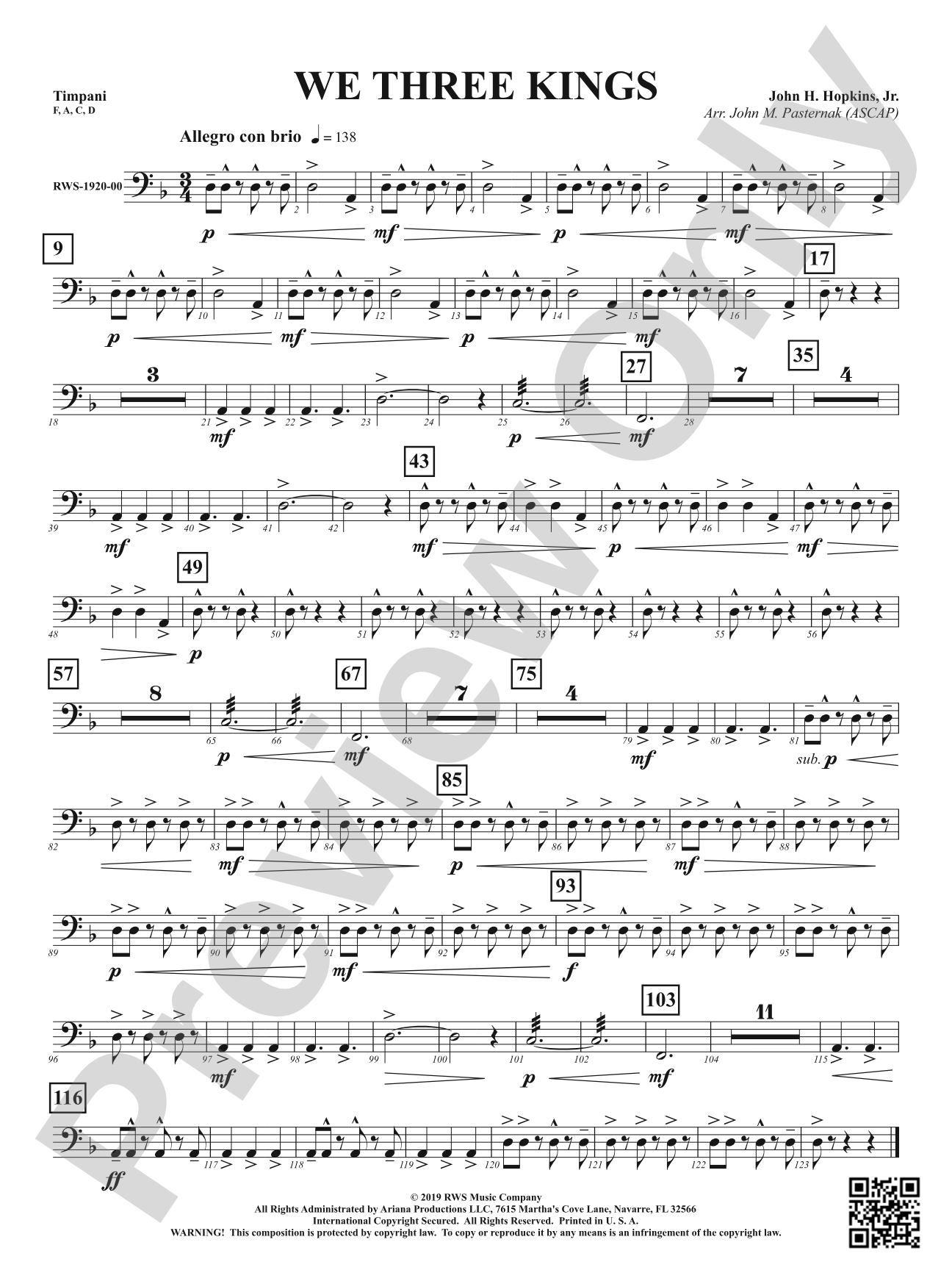 We Three Kings: Timpani