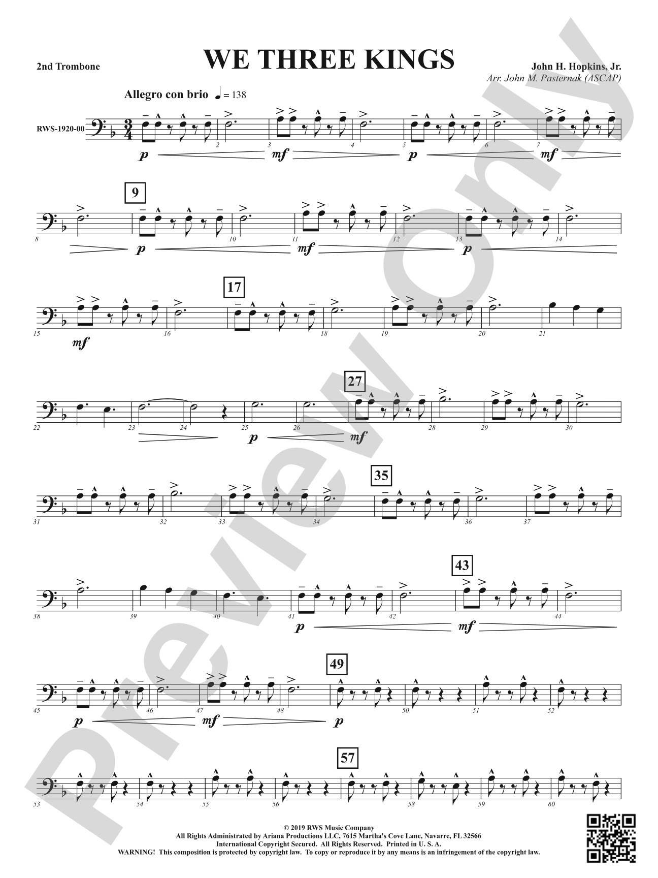 We Three Kings: 2nd Trombone