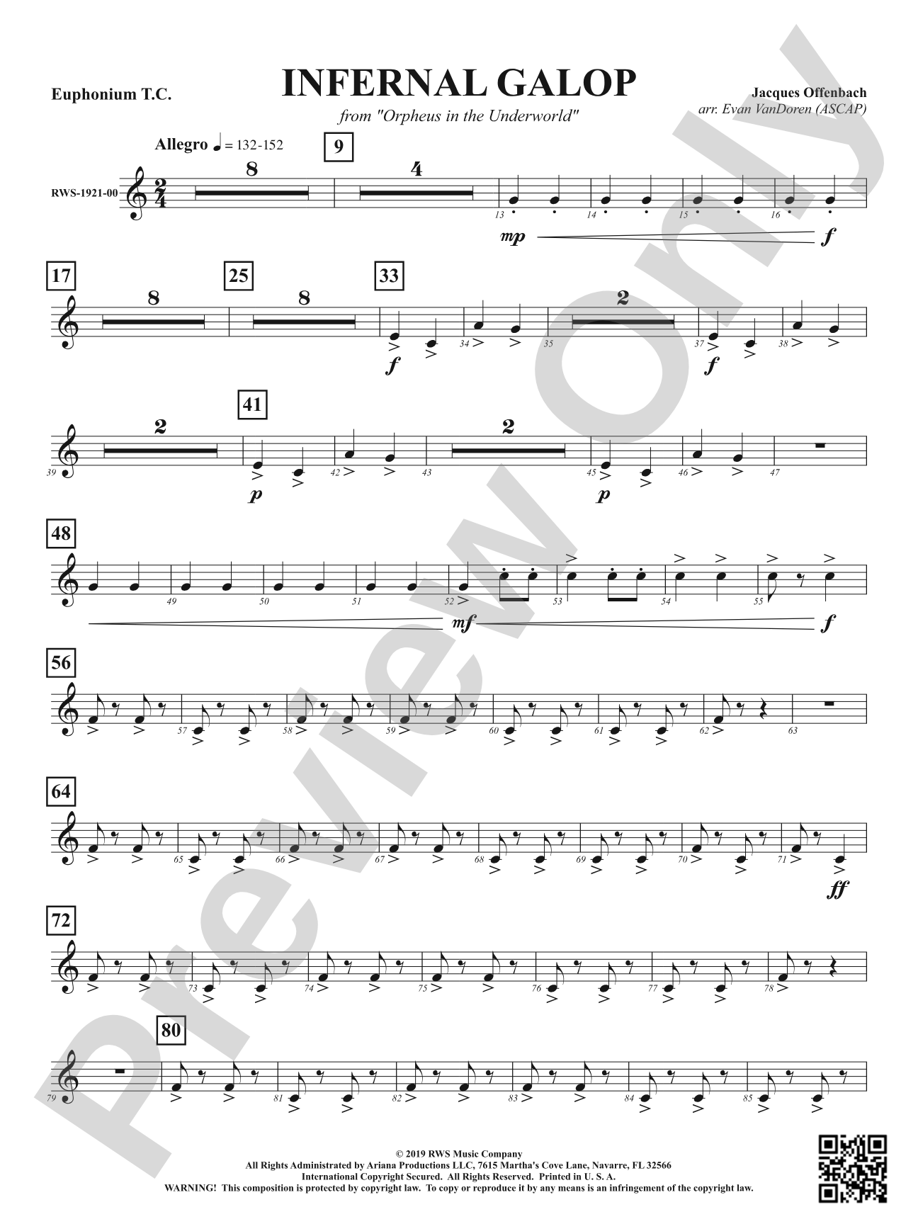 Infernal Galop - From <i>Orpheus in the Underworld</i>: Baritone T.C.