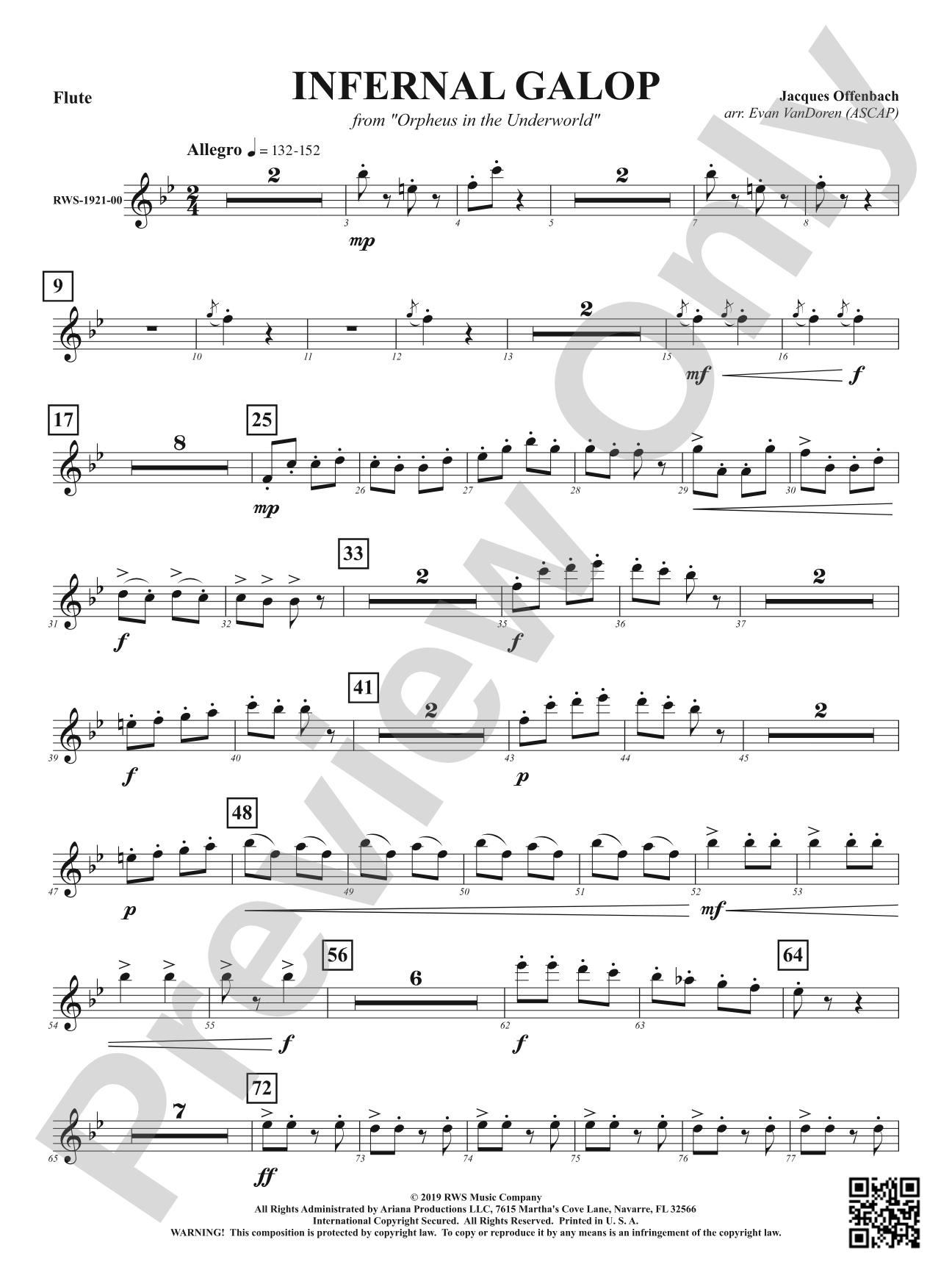 Infernal Galop - From <i>Orpheus in the Underworld</i>: 1st Flute