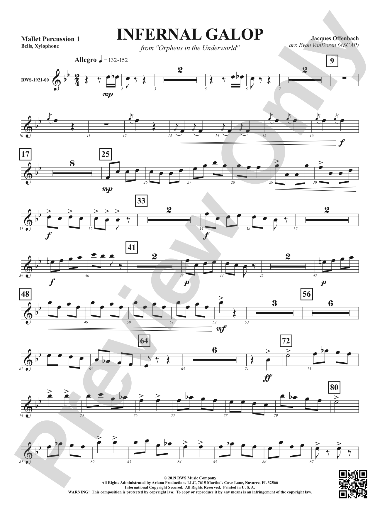 Infernal Galop - From <i>Orpheus in the Underworld</i>: 1st Mallet Percussion