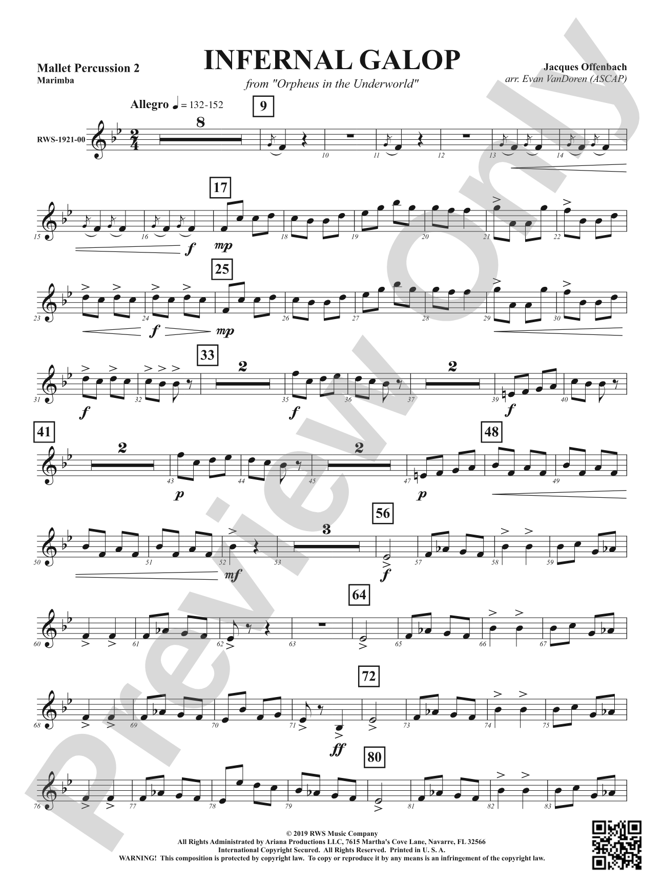 Infernal Galop - From <i>Orpheus in the Underworld</i>: 2nd Mallet Percussion