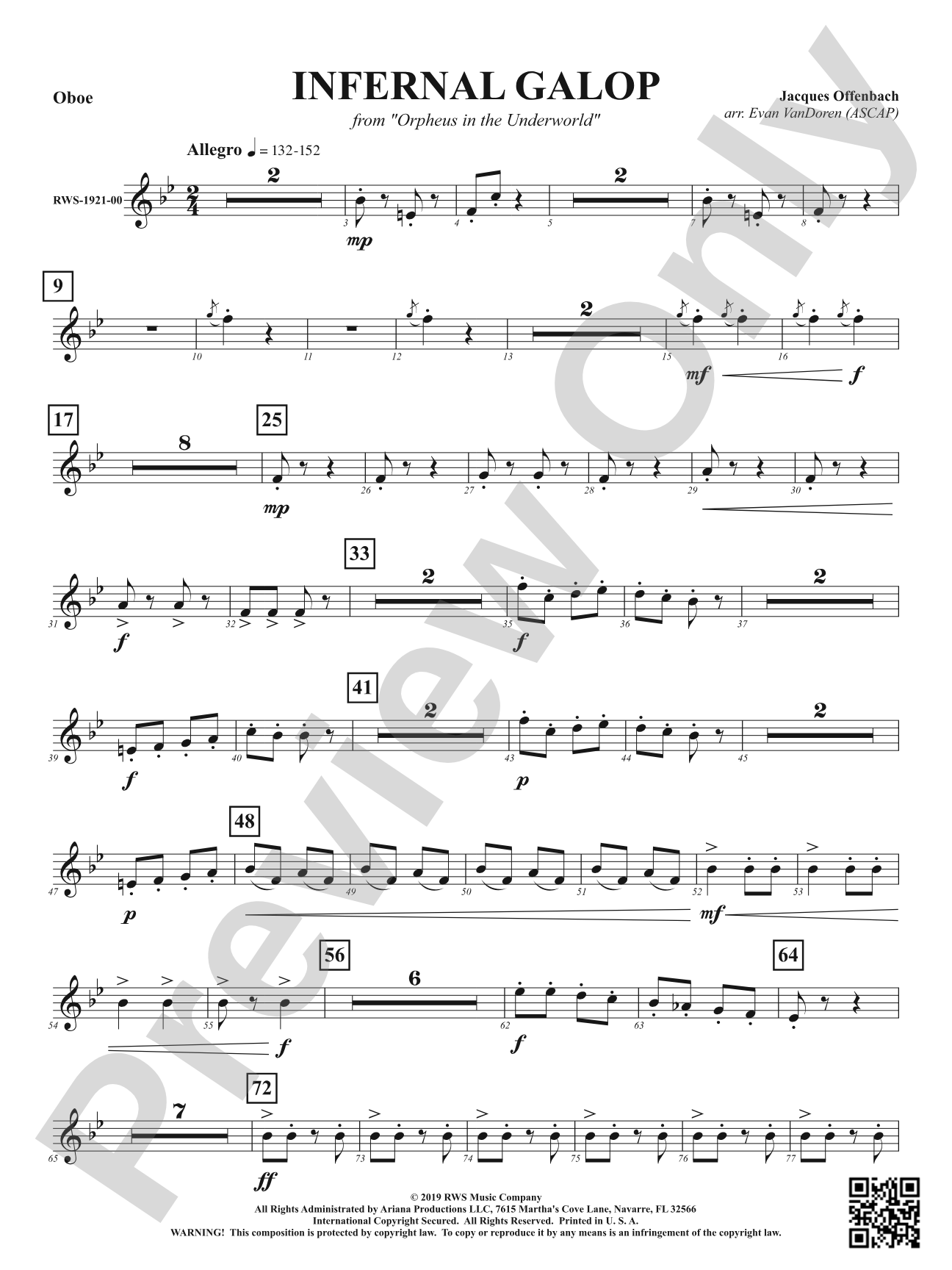 Infernal Galop - From <i>Orpheus in the Underworld</i>: Oboe