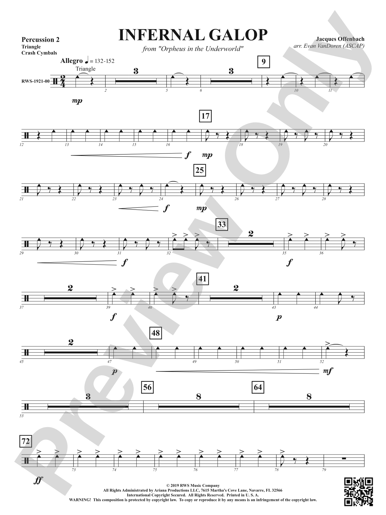 Infernal Galop - From <i>Orpheus in the Underworld</i>: 2nd Percussion