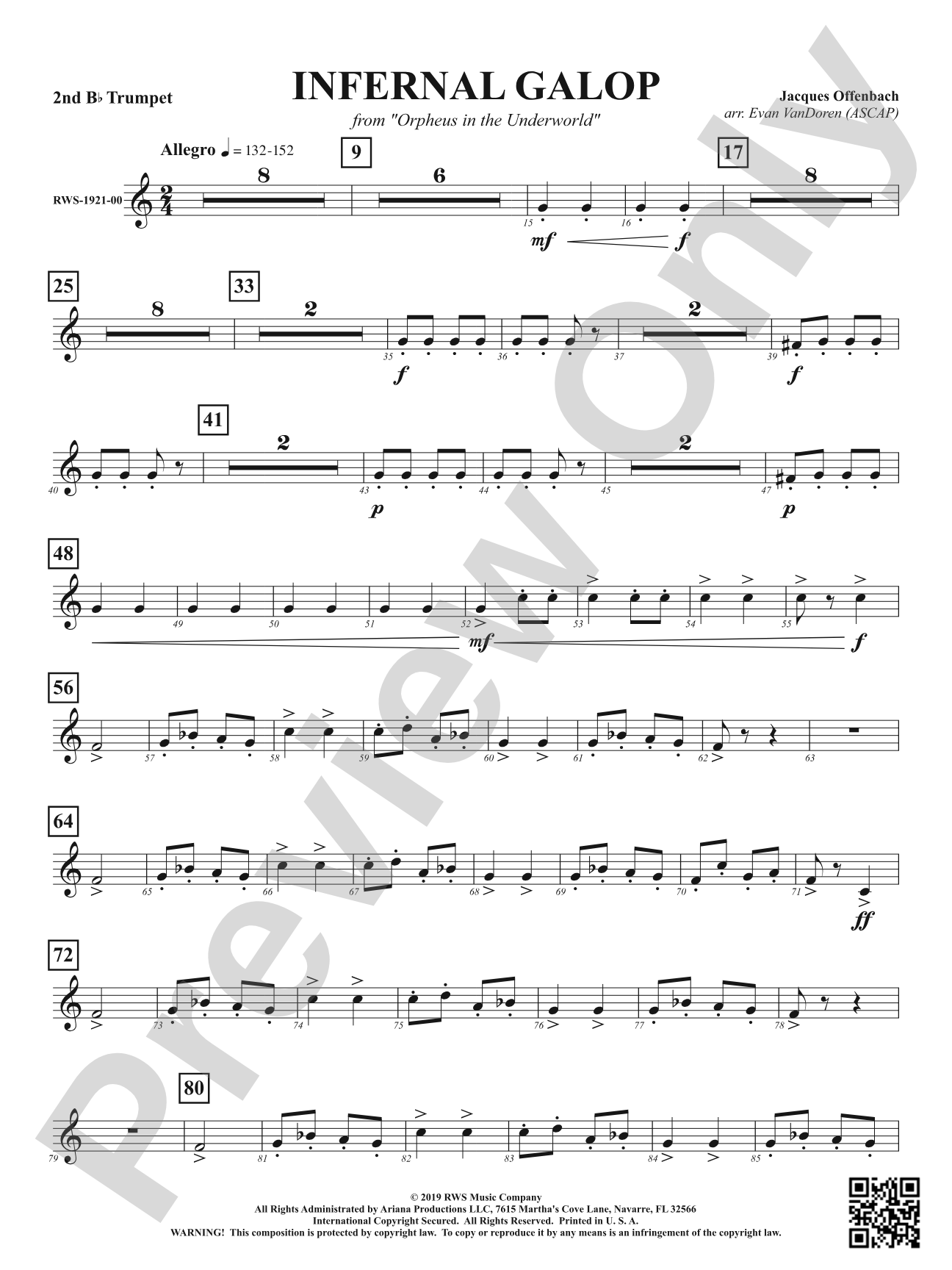 Infernal Galop - From <i>Orpheus in the Underworld</i>: 2nd B-flat Trumpet