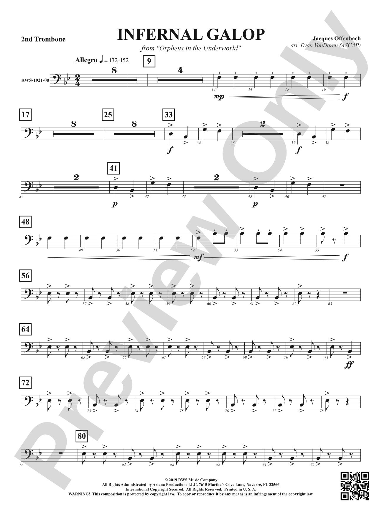 Infernal Galop - From <i>Orpheus in the Underworld</i>: 2nd Trombone