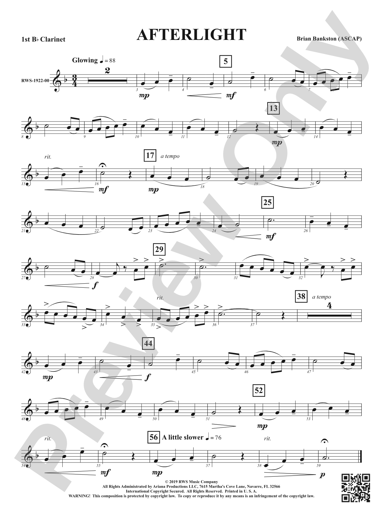 Afterlight: 1st B-flat Clarinet