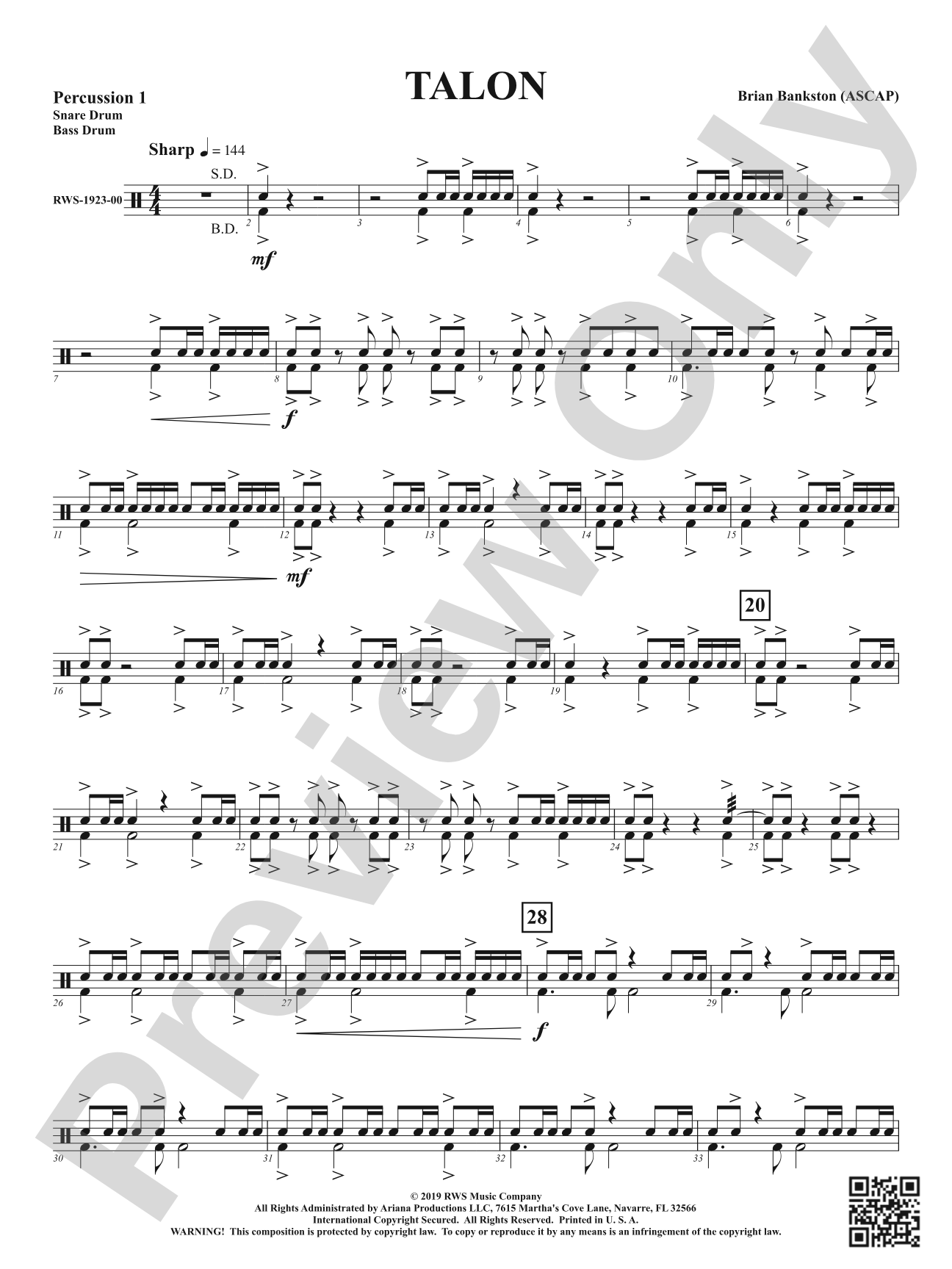 Talon: 1st Percussion