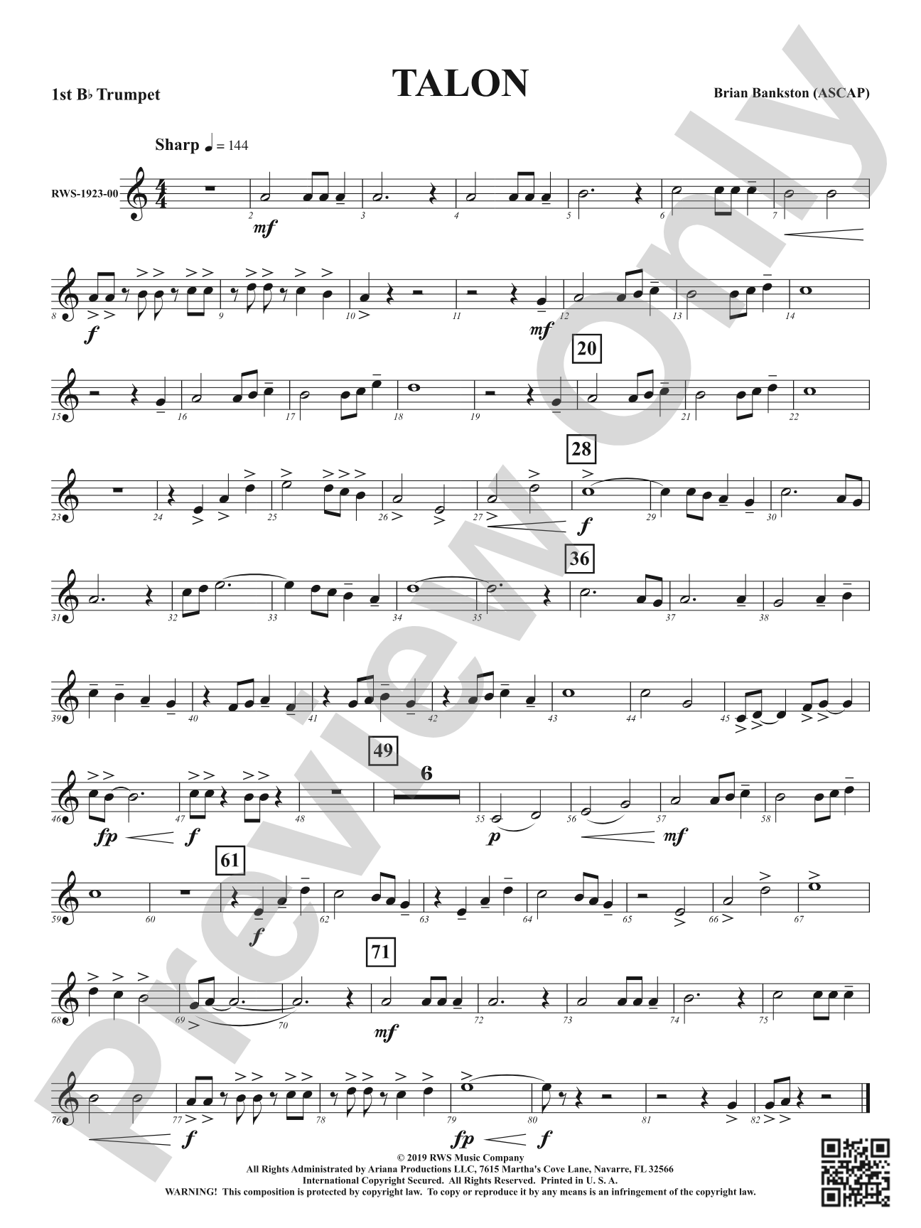 Talon: 1st B-flat Trumpet