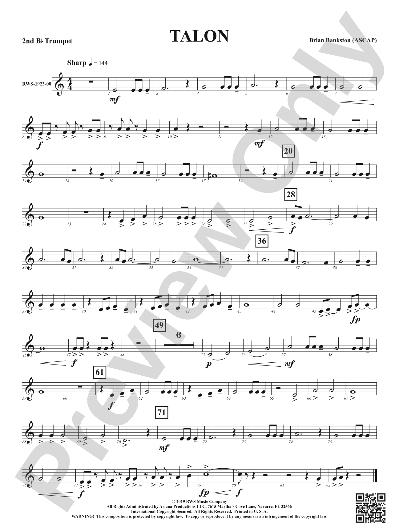 Talon: 2nd B-flat Trumpet