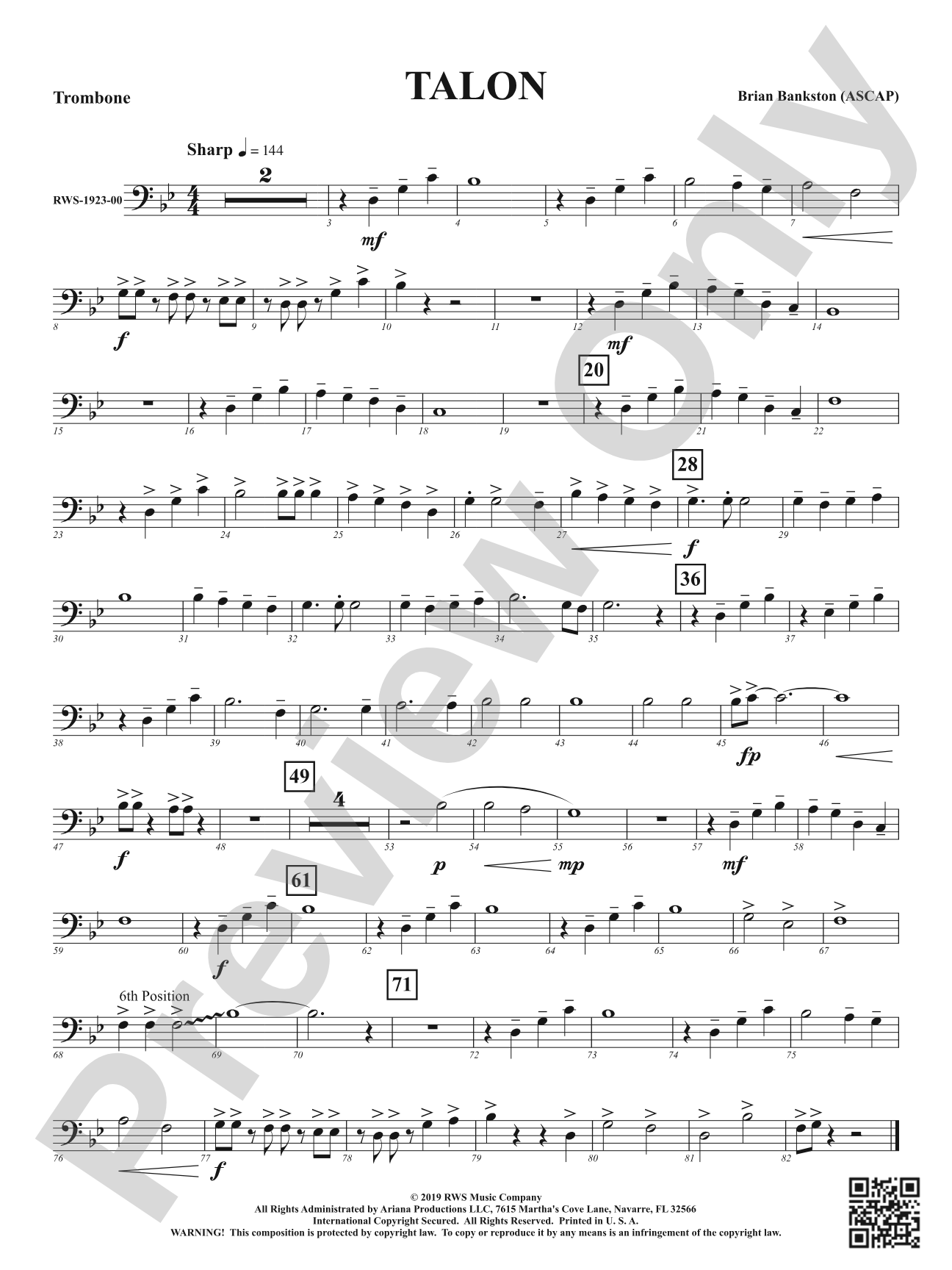 Talon: 1st Trombone