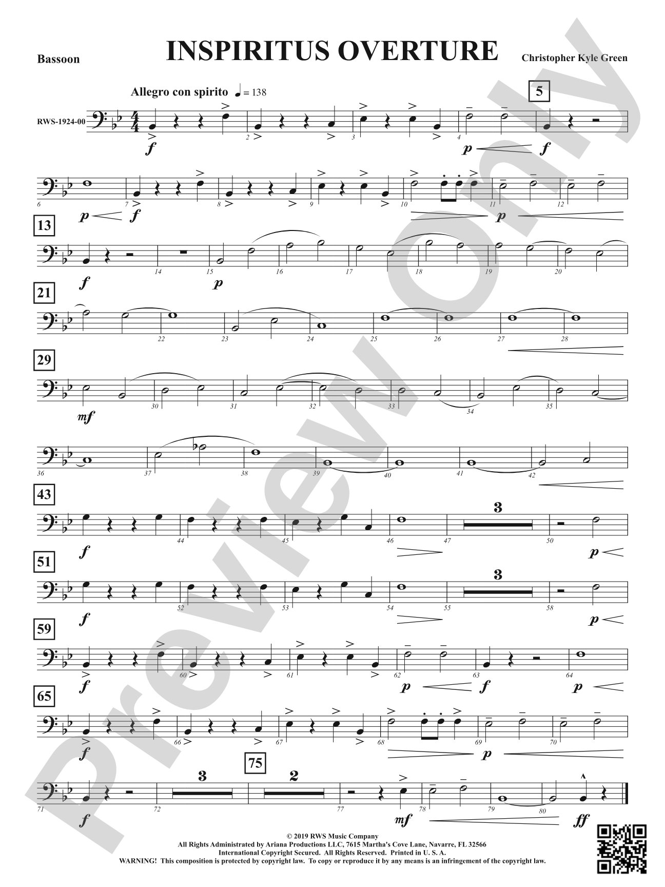 Inspiritus Overture: Bassoon