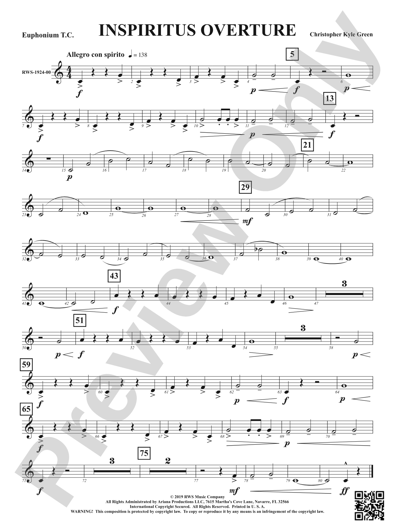 Inspiritus Overture: Baritone T.C.
