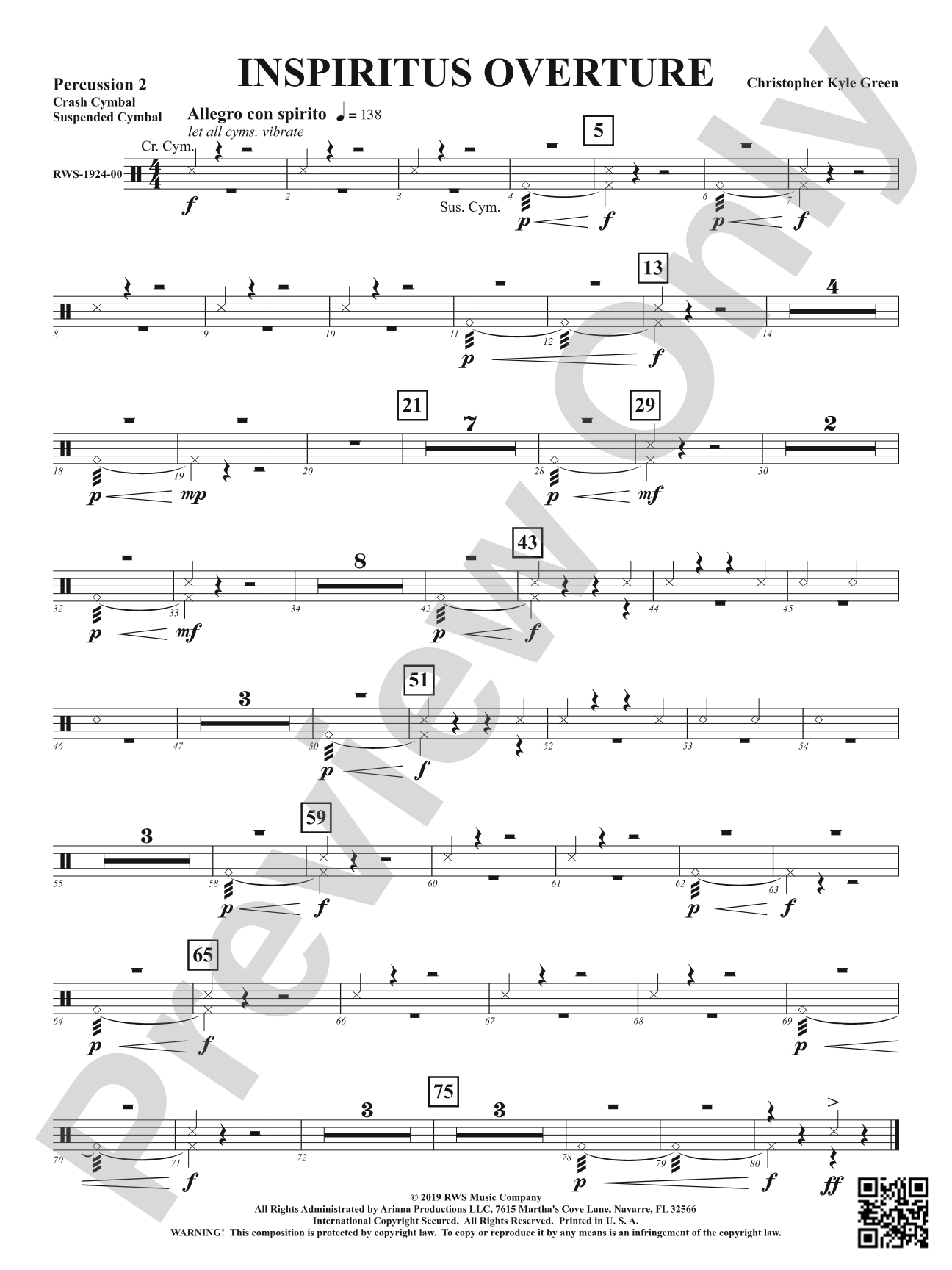 Inspiritus Overture: 2nd Percussion