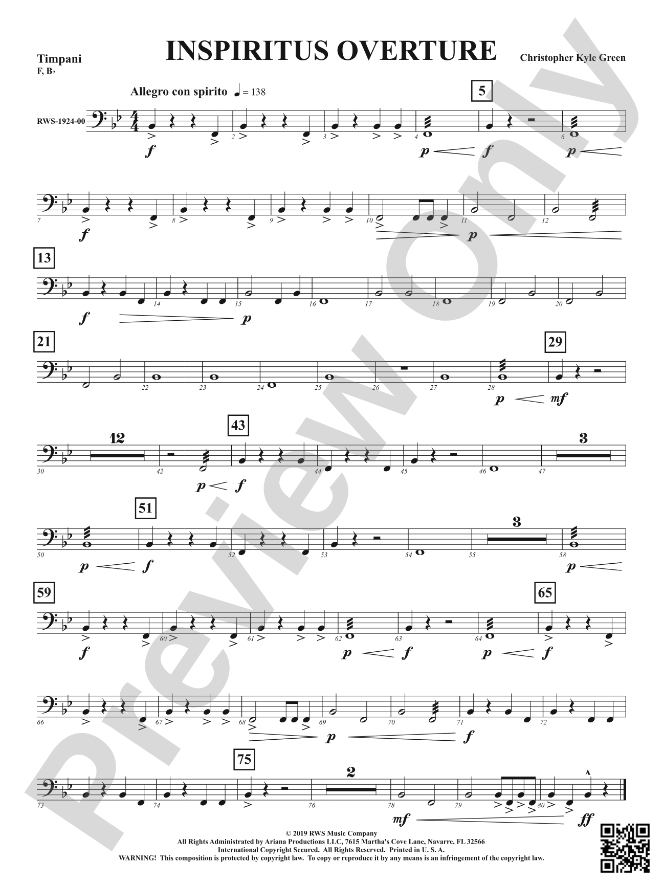 Inspiritus Overture: Timpani
