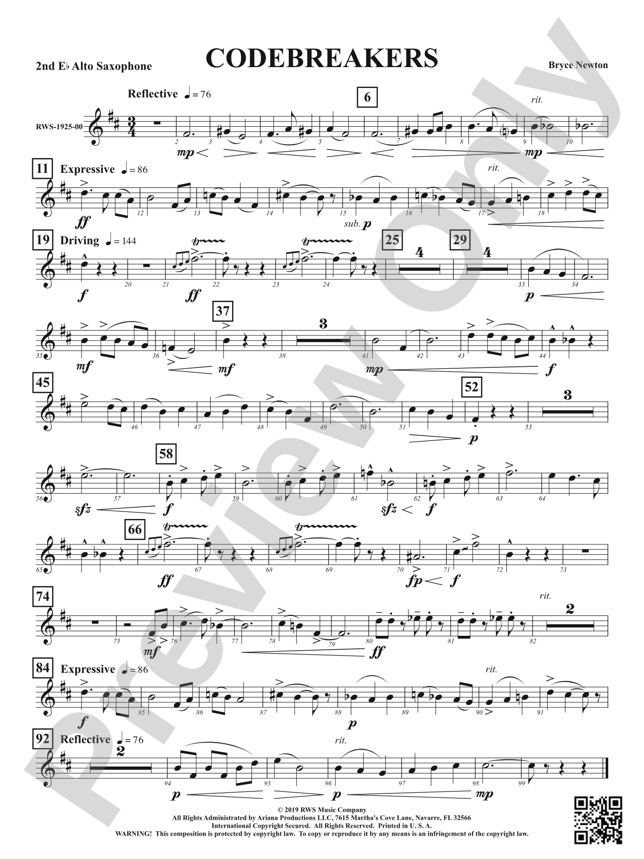 Codebreakers: 2nd E-flat Alto Saxophone