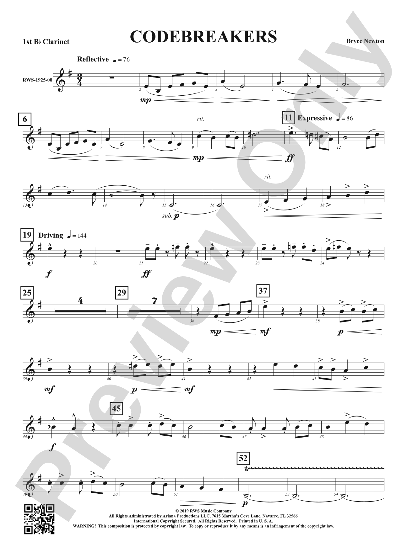 Codebreakers: 1st B-flat Clarinet