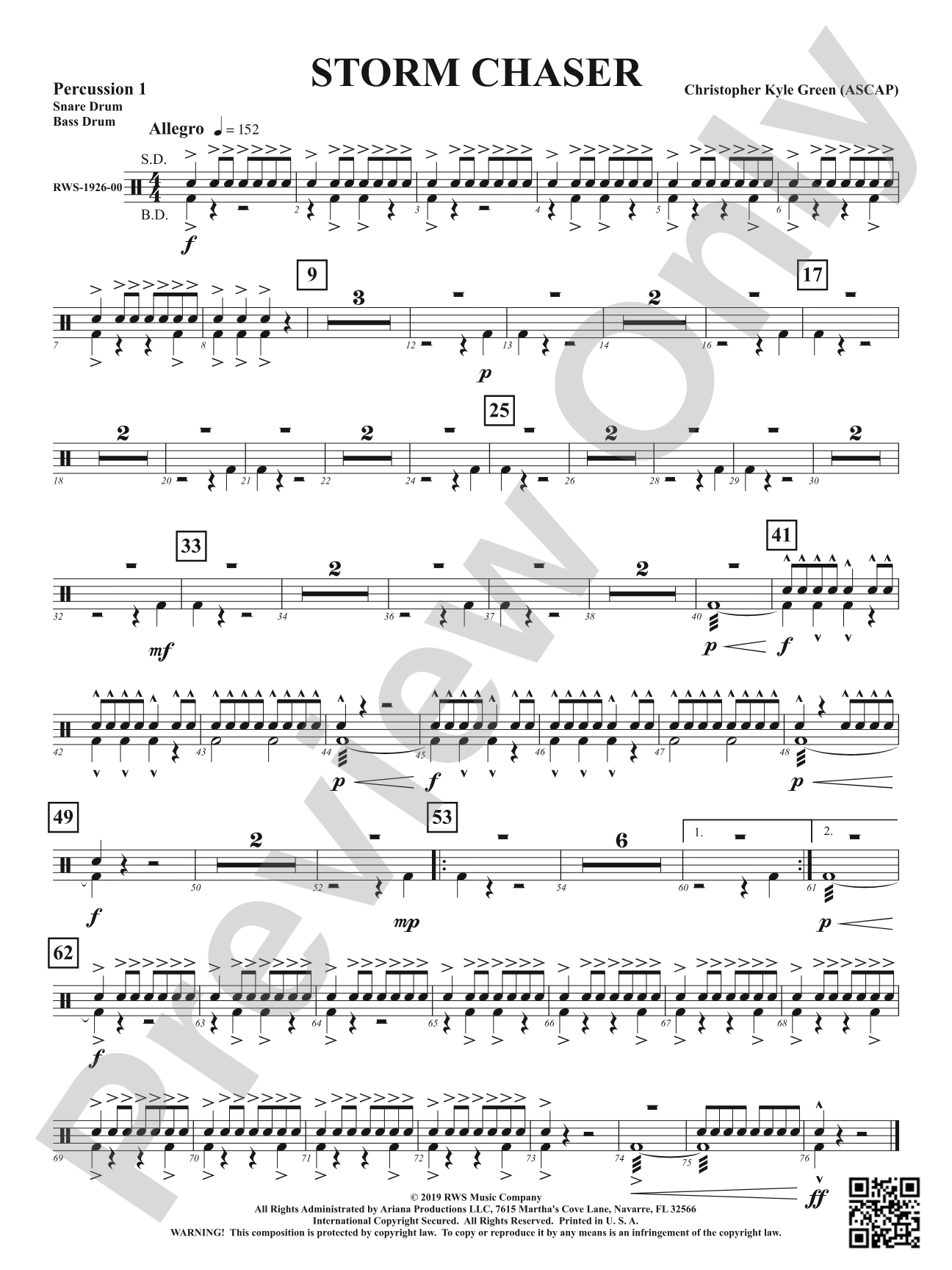 Storm Chaser: 1st Percussion