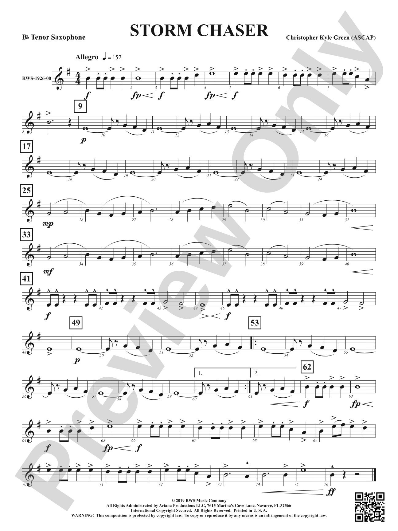 Storm Chaser: B-flat Tenor Saxophone