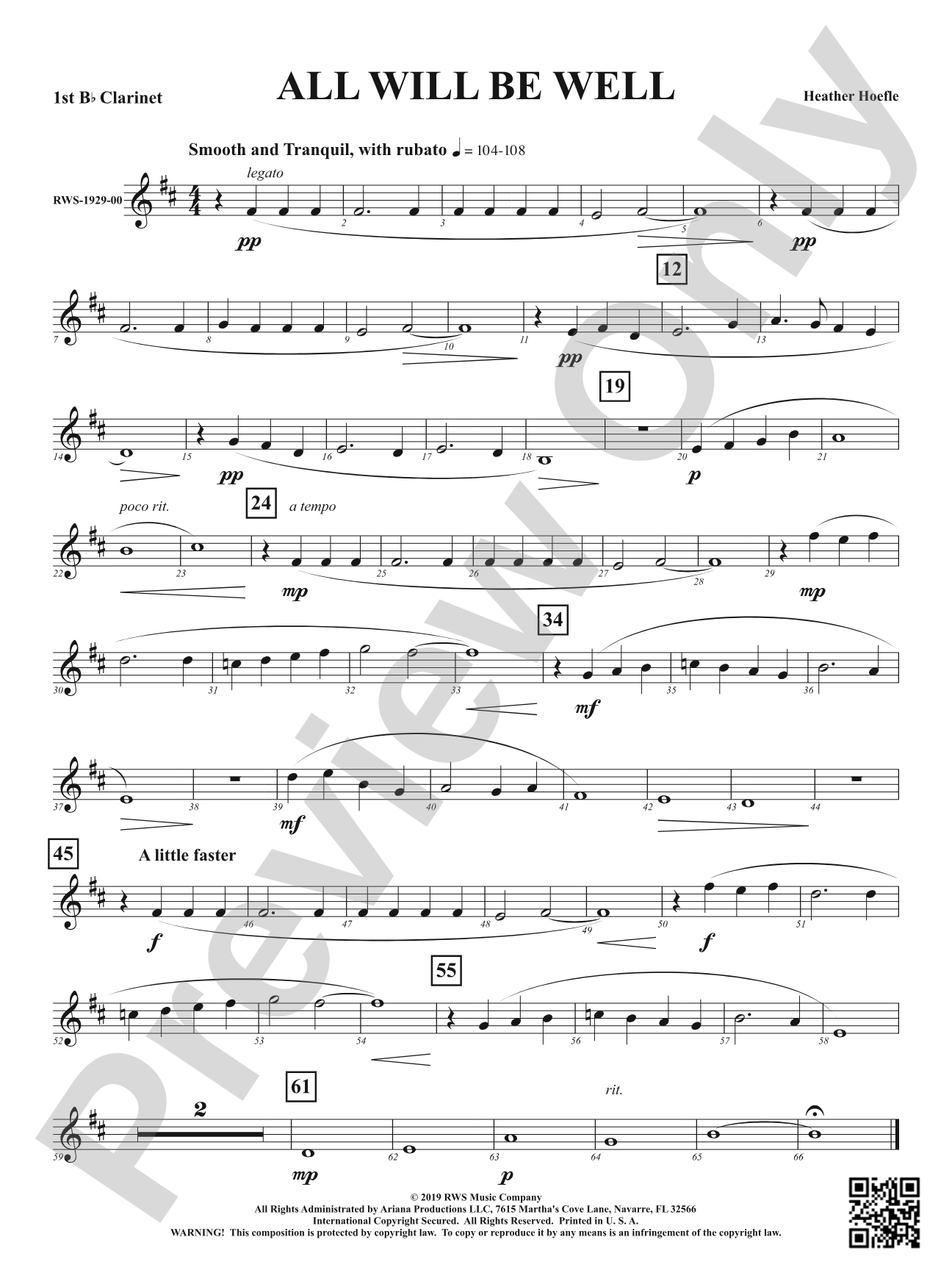 All Will Be Well: 1st B-flat Clarinet