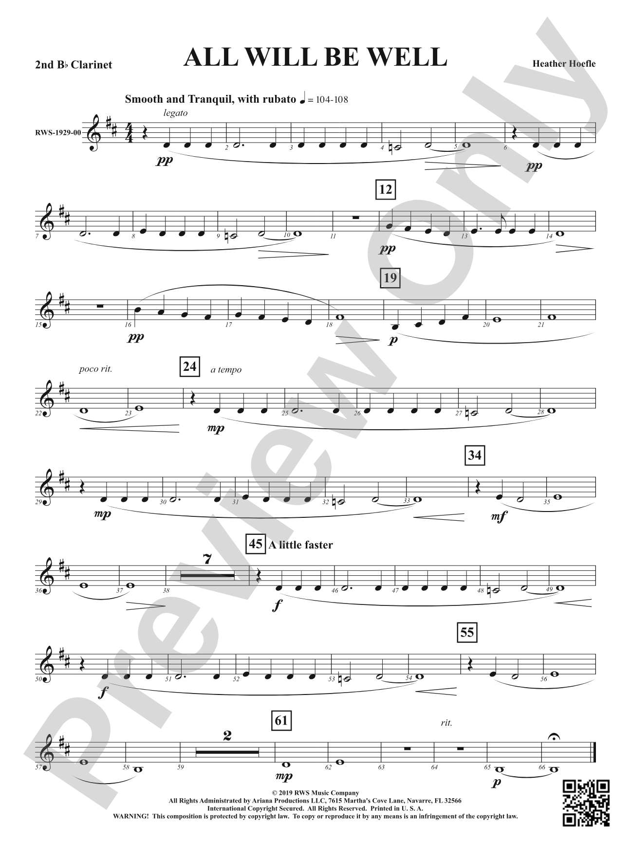 All Will Be Well: 2nd B-flat Clarinet