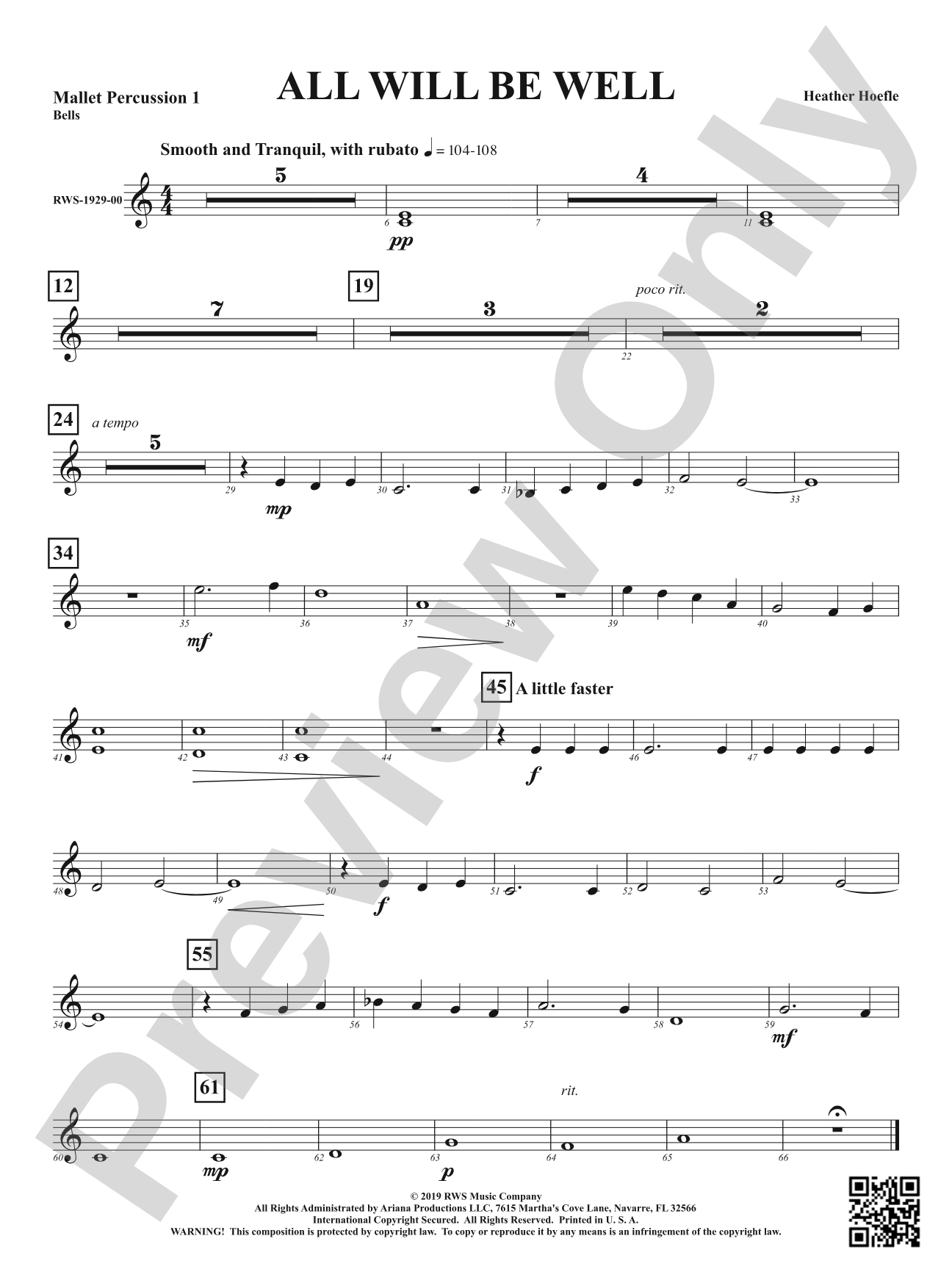 All Will Be Well: 1st Mallet Percussion