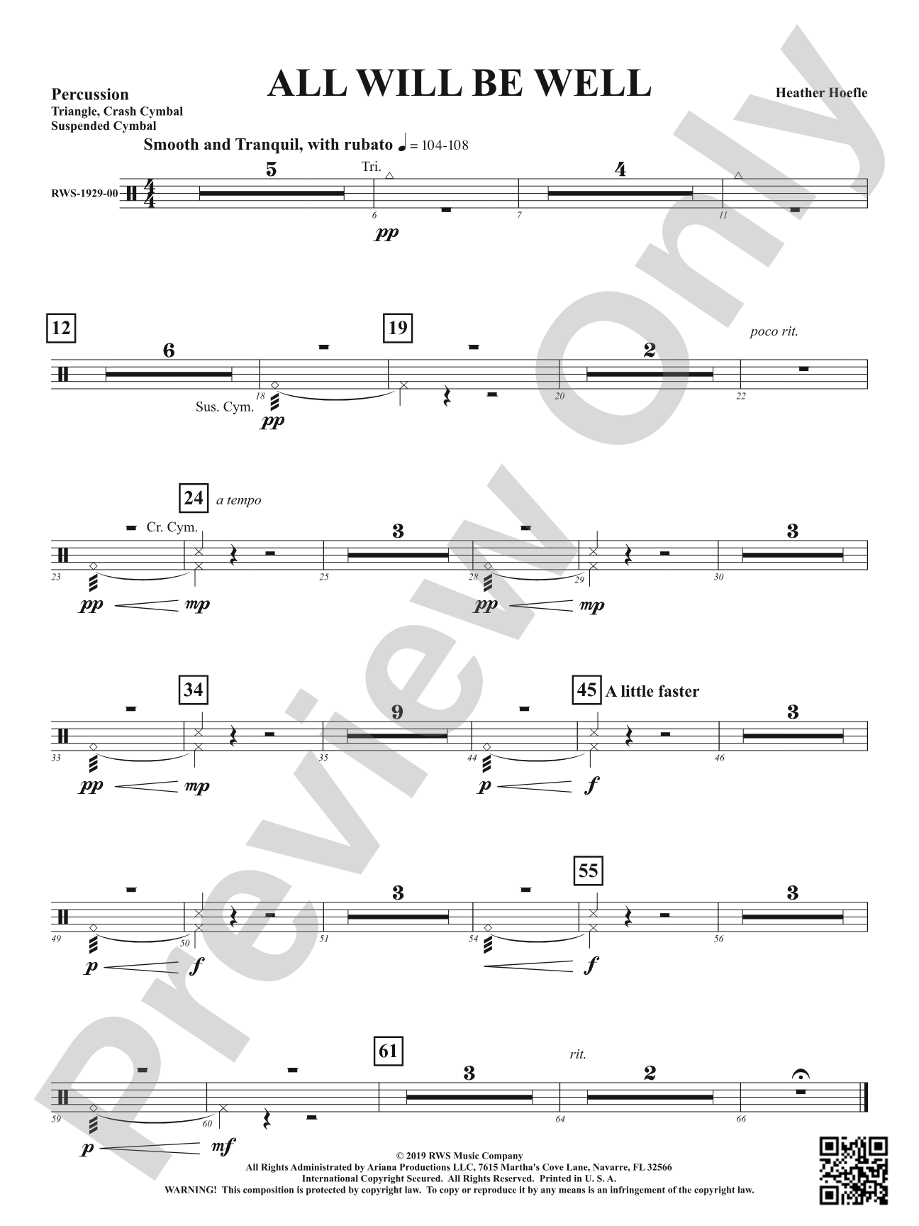 All Will Be Well: 1st Percussion