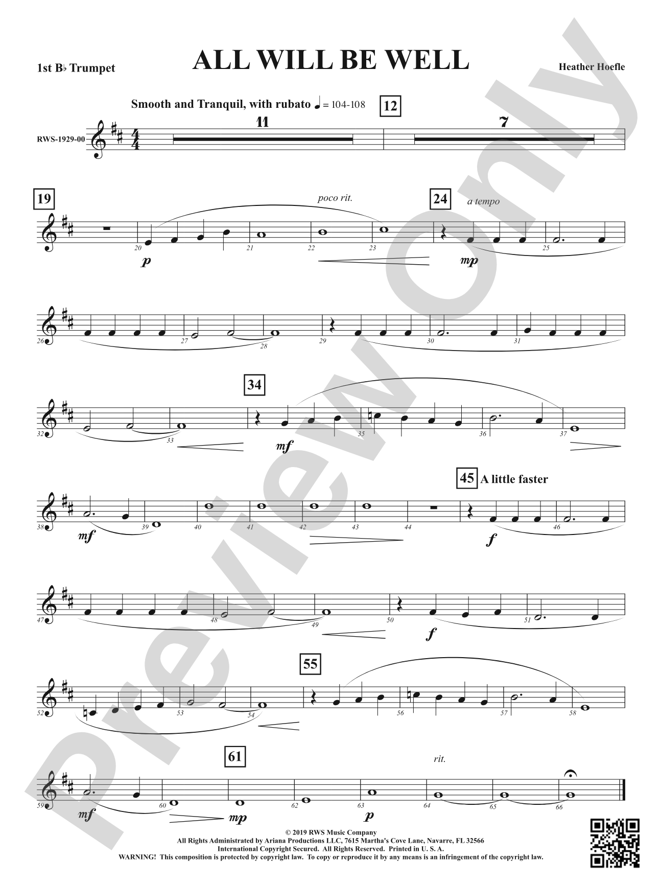 All Will Be Well: 1st B-flat Trumpet