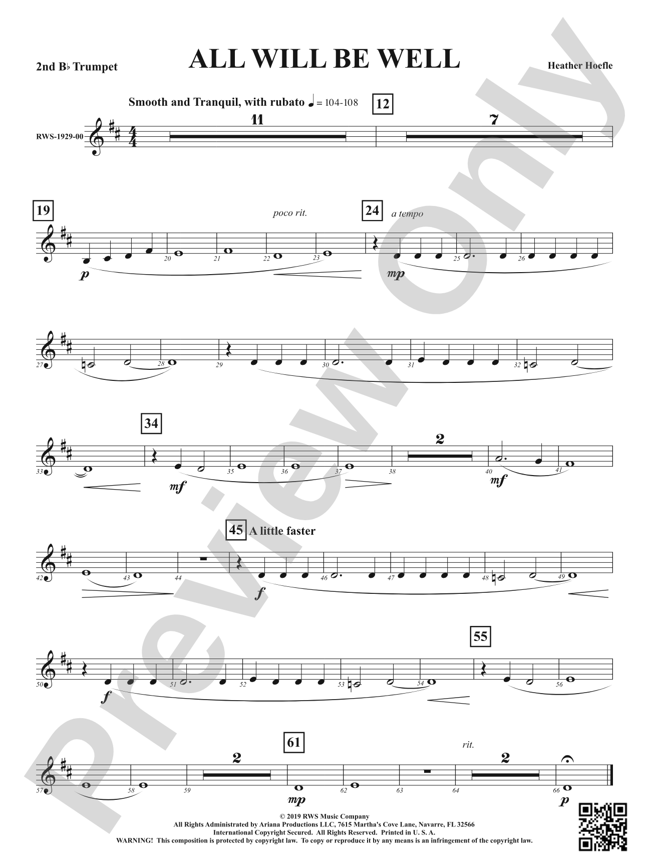All Will Be Well: 2nd B-flat Trumpet