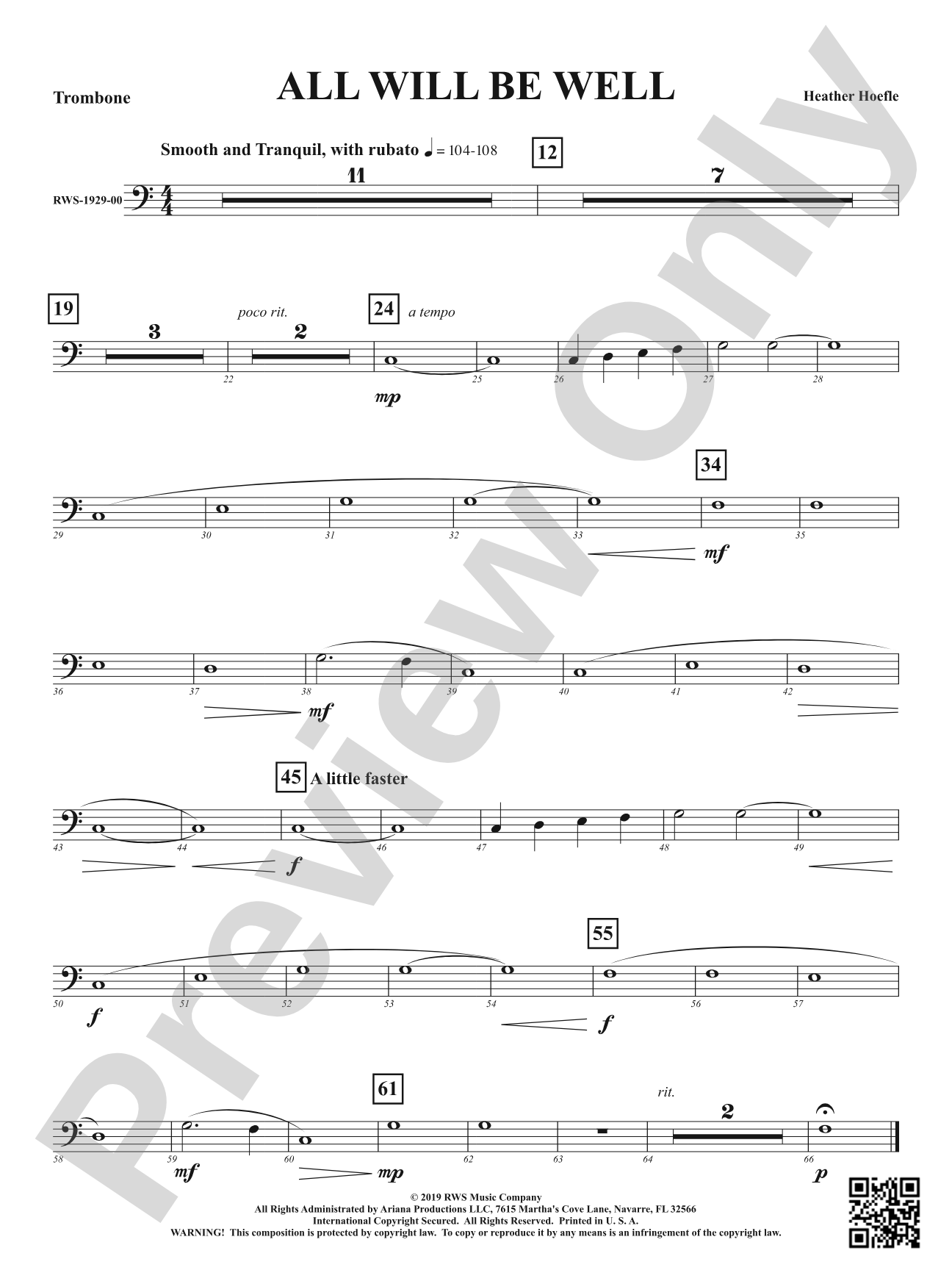All Will Be Well: 1st Trombone