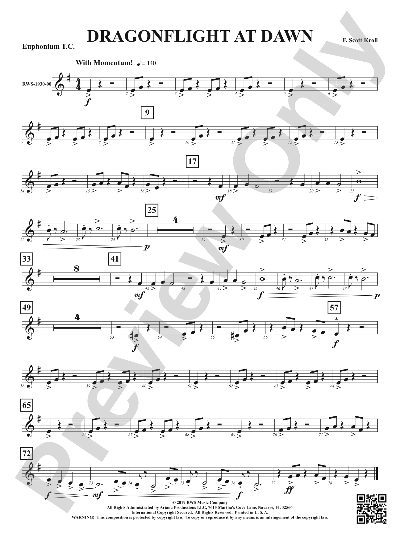 Dragonflight at Dawn: Baritone T.C.