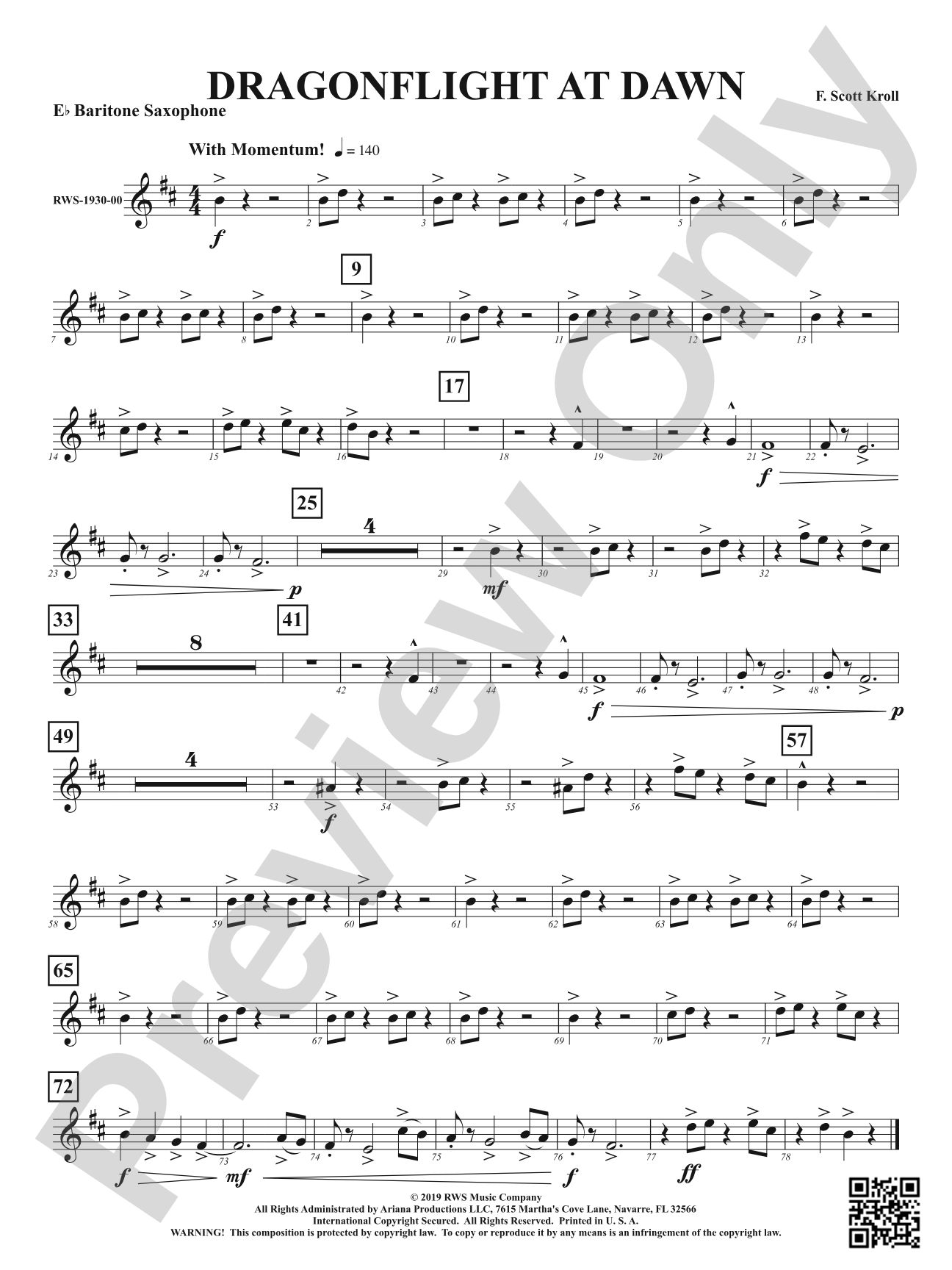 Dragonflight at Dawn: E-flat Baritone Saxophone