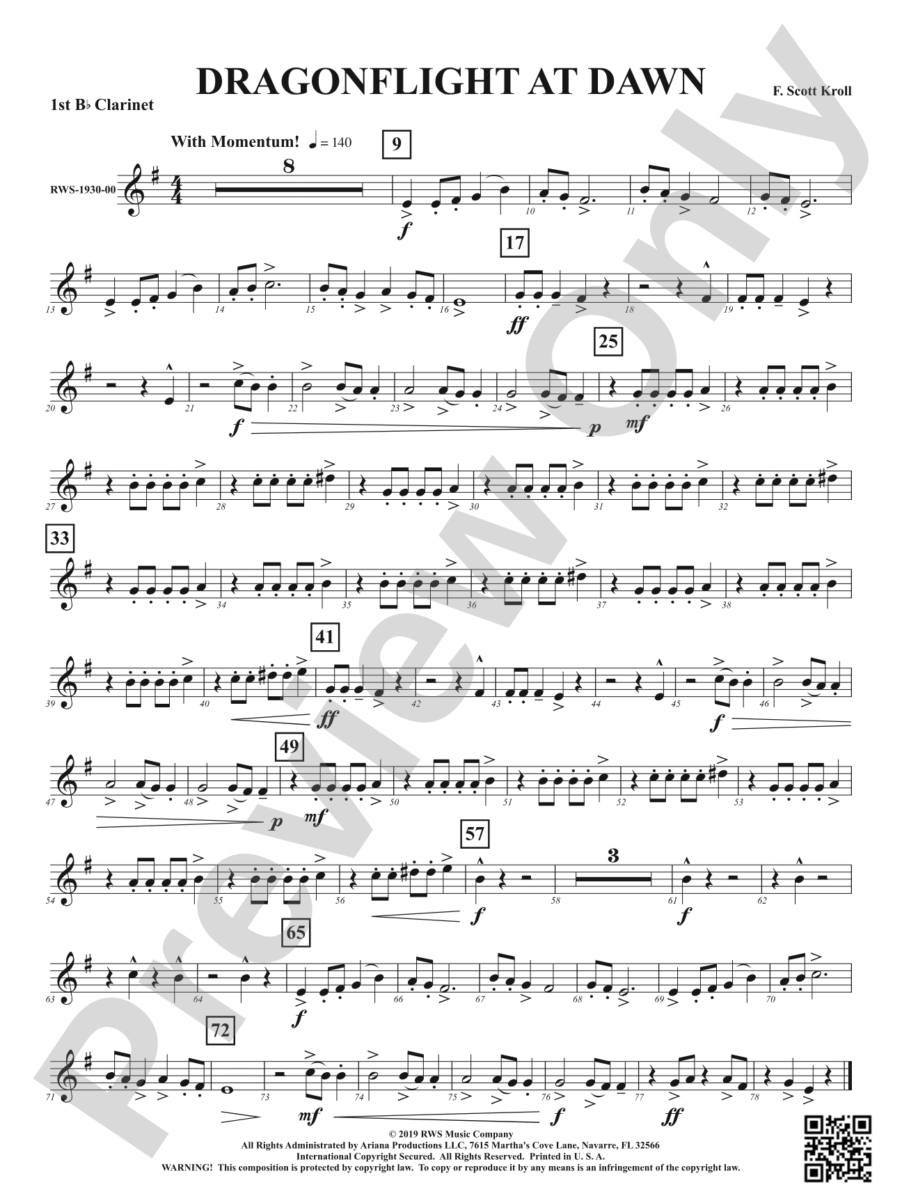 Dragonflight at Dawn: 1st B-flat Clarinet