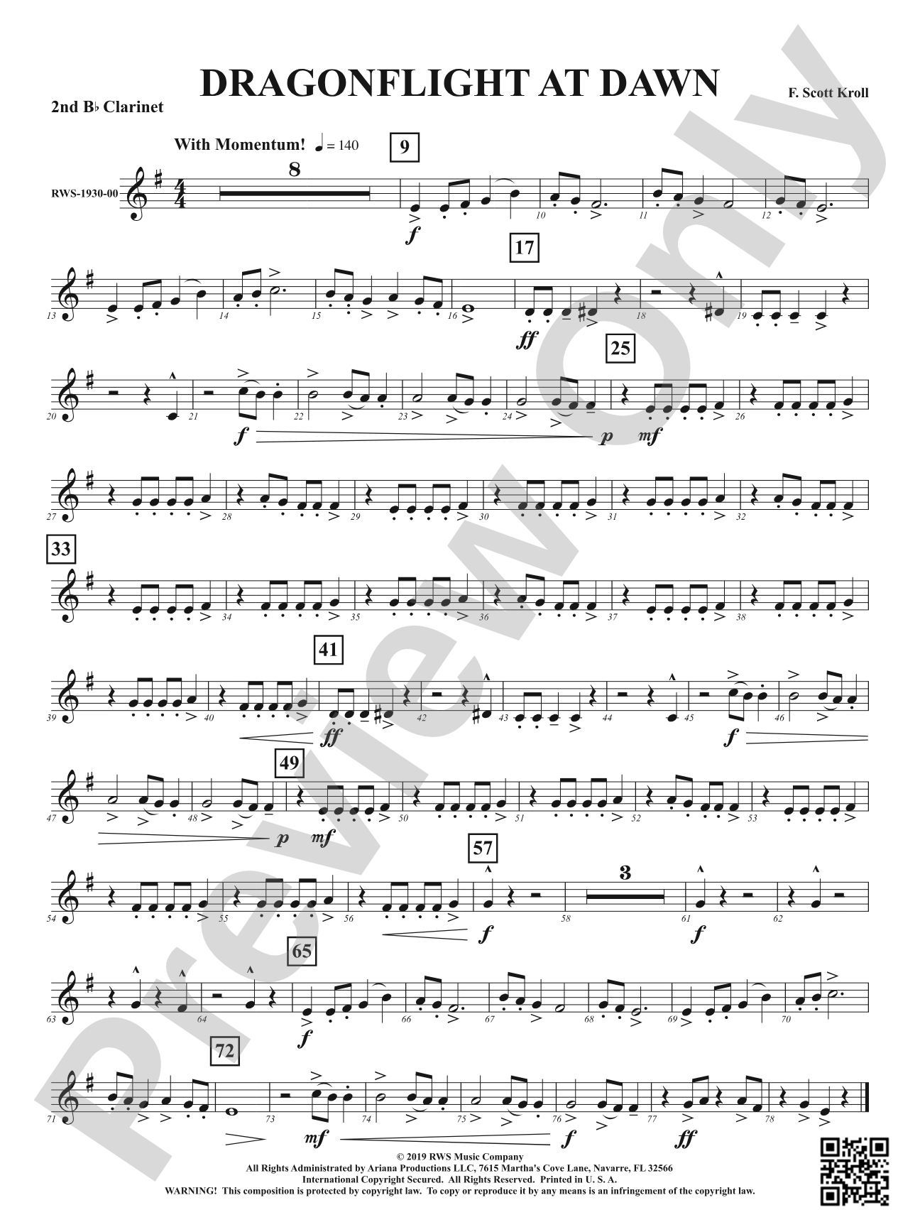 Dragonflight at Dawn: 2nd B-flat Clarinet
