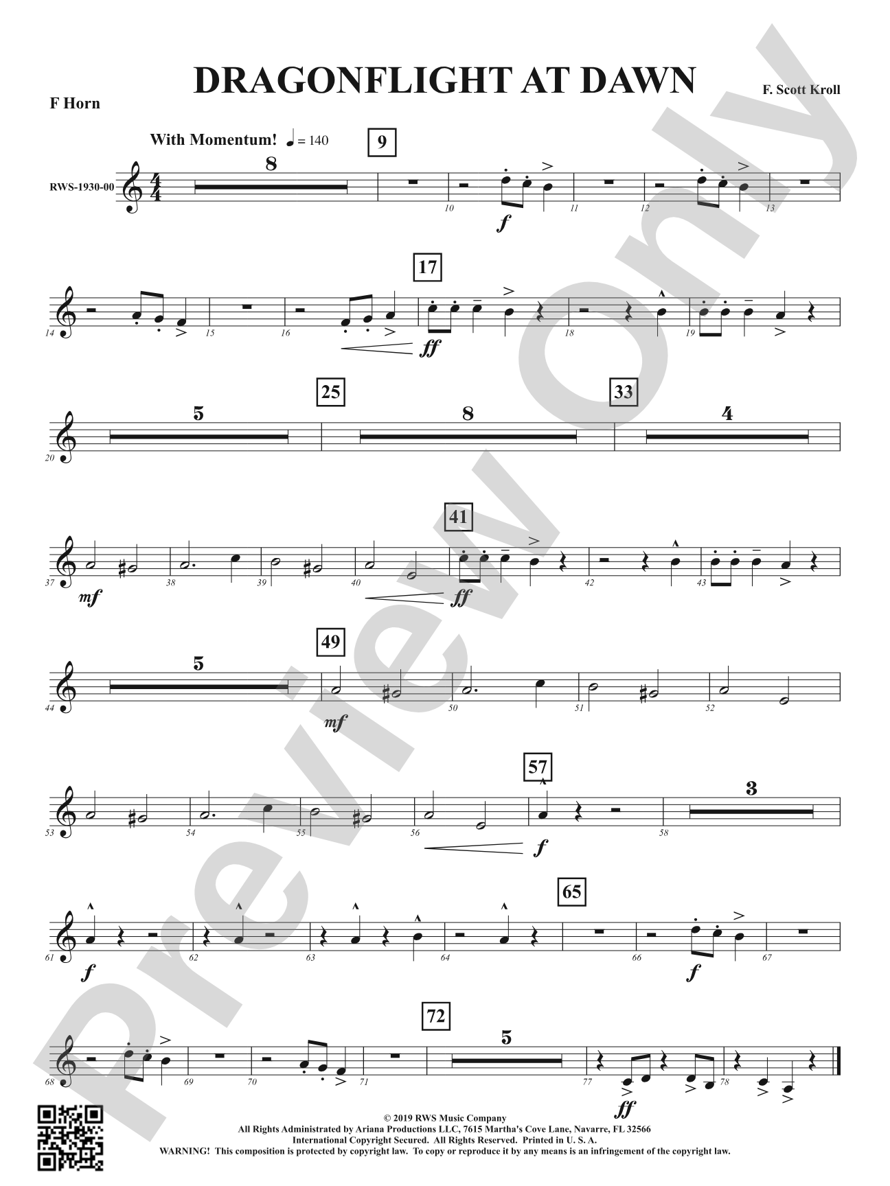 Dragonflight at Dawn: 1st F Horn