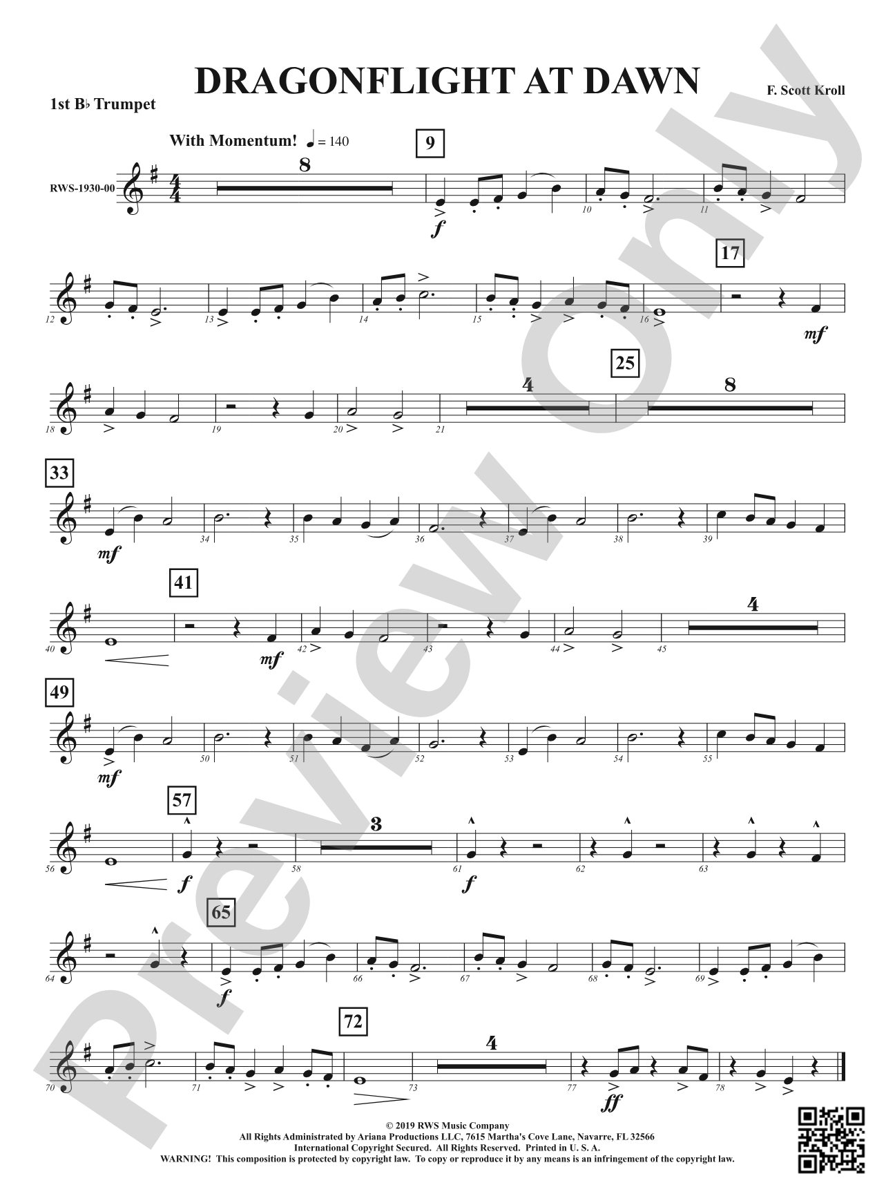 Dragonflight at Dawn: 1st B-flat Trumpet