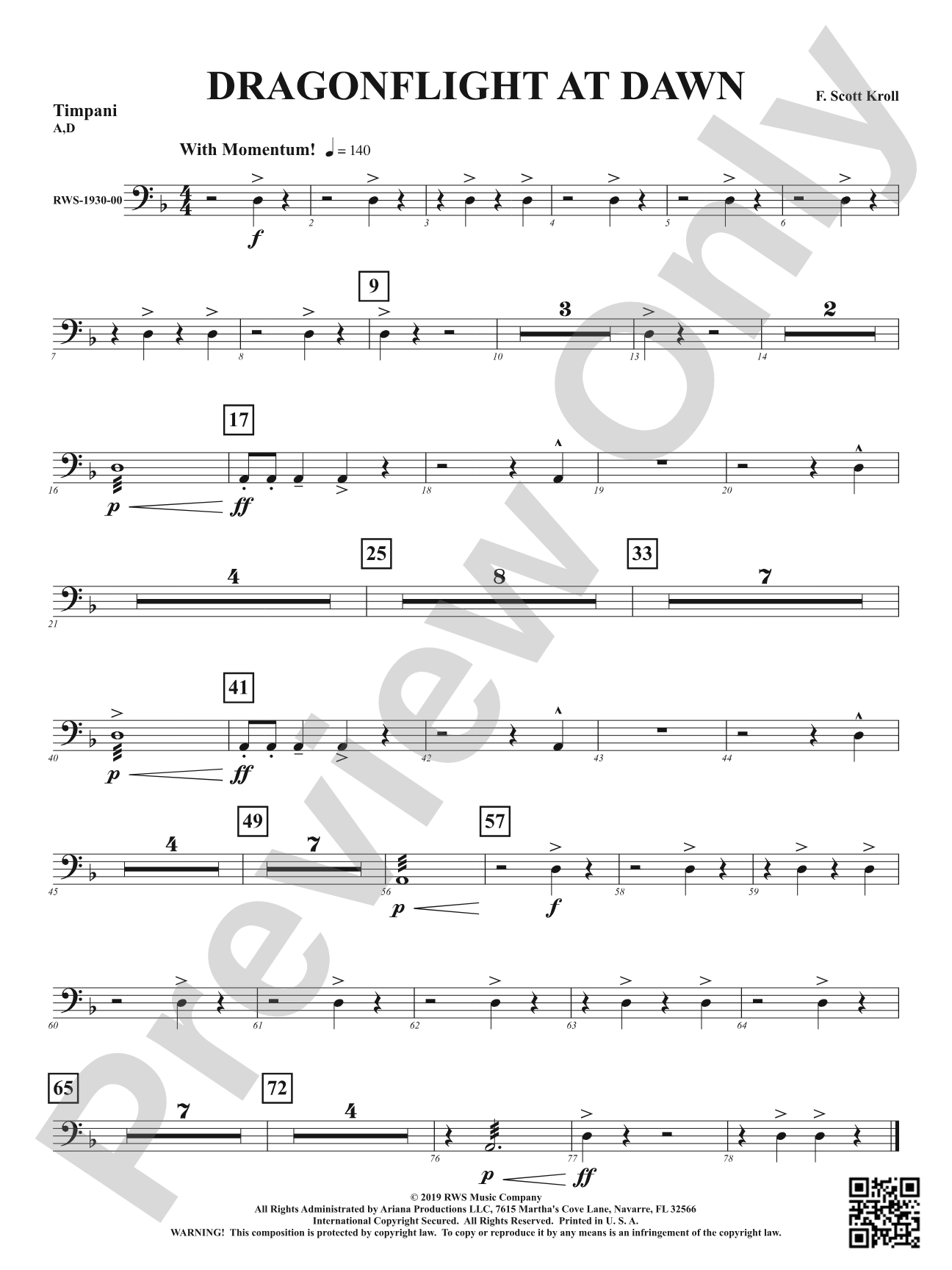 Dragonflight at Dawn: Timpani