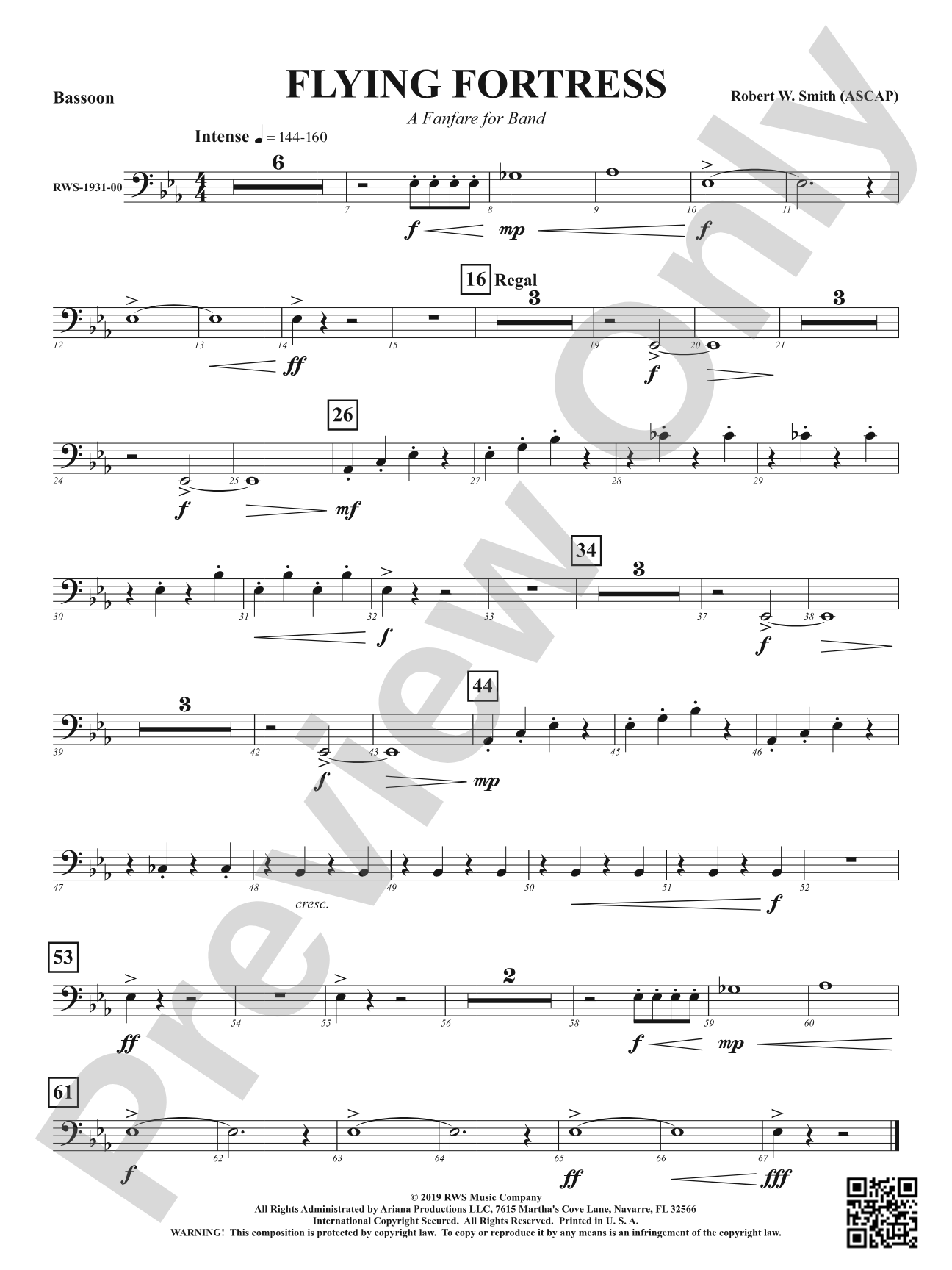 Flying Fortress - A Fanfare for Band: Bassoon