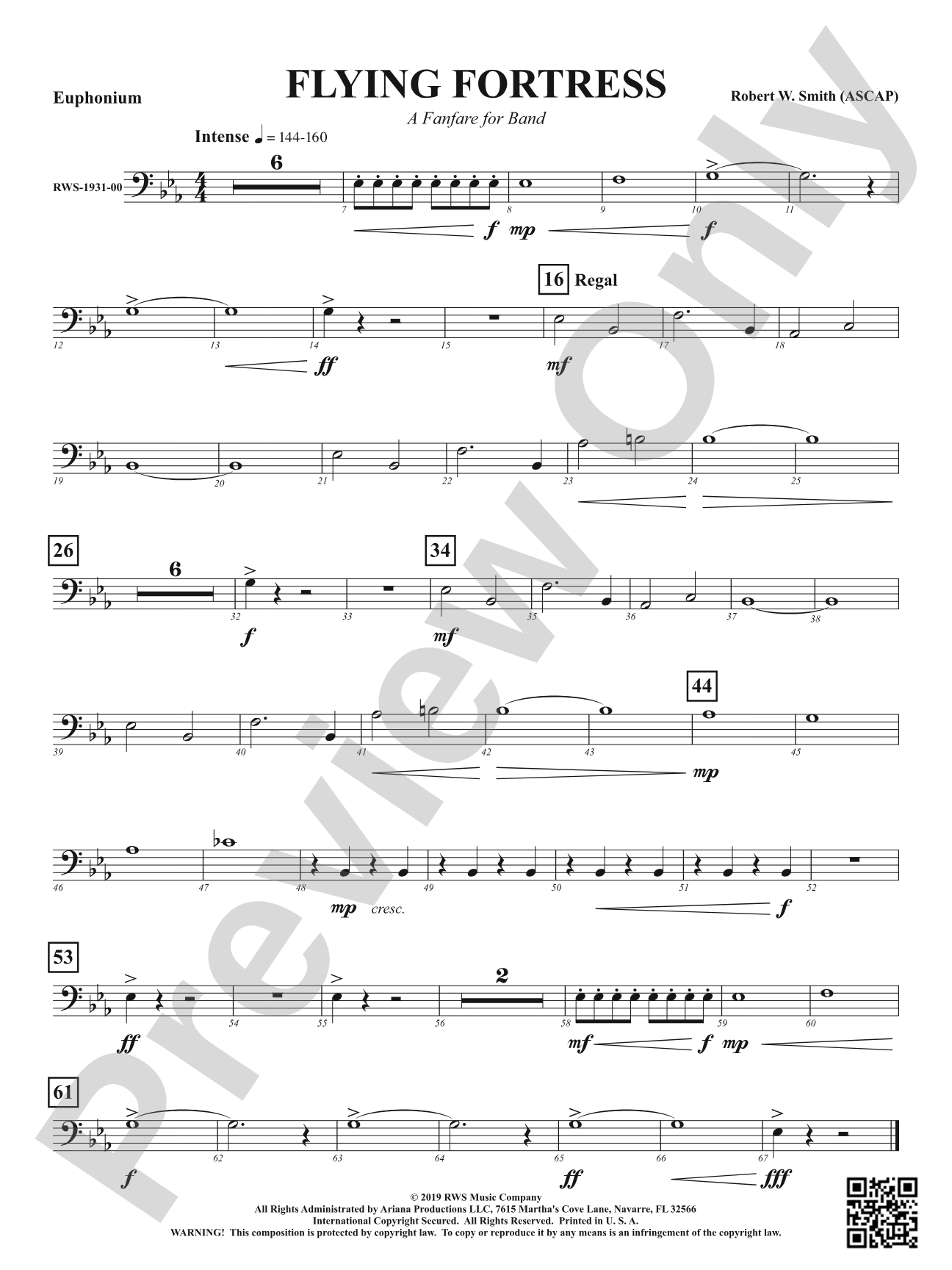 Flying Fortress - A Fanfare for Band: Baritone B.C.