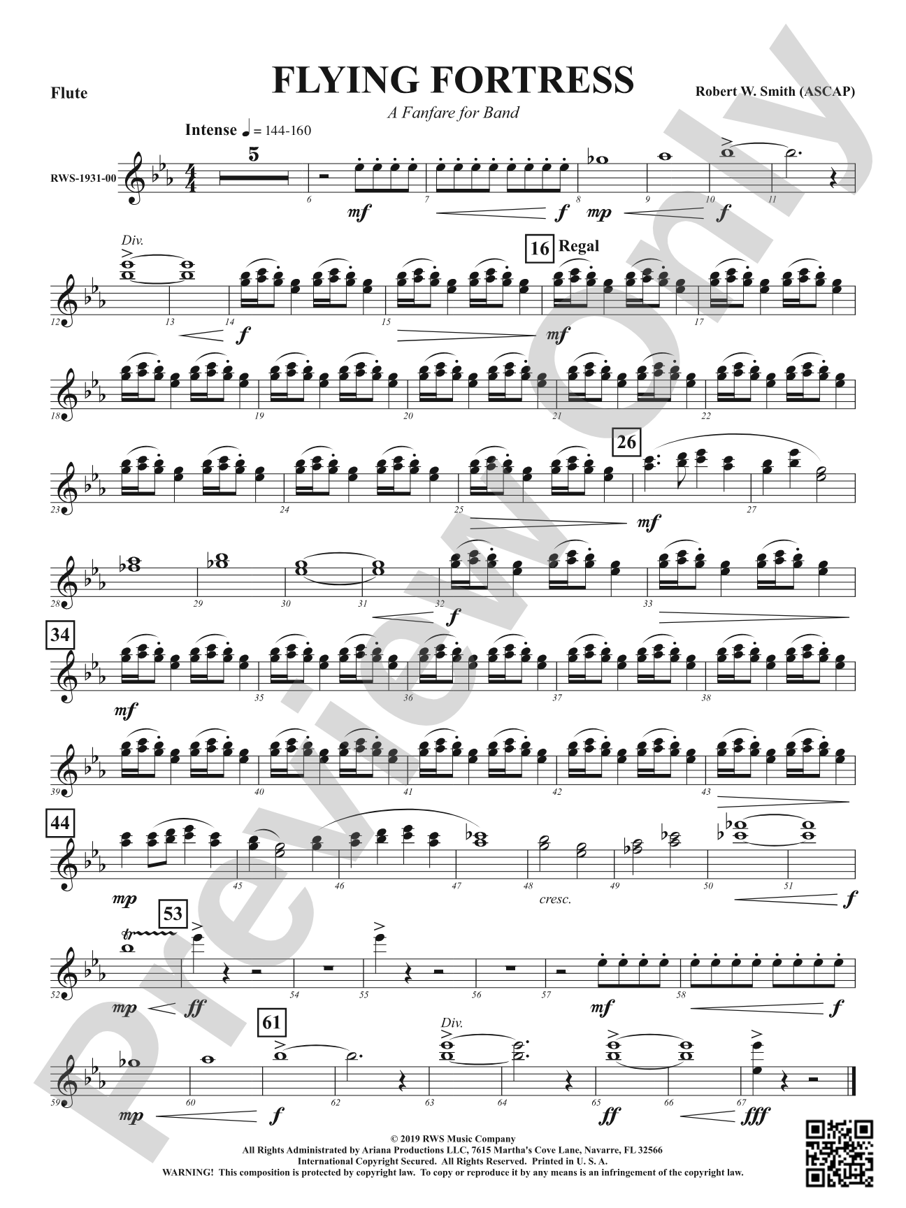 Flying Fortress - A Fanfare for Band: 1st Flute