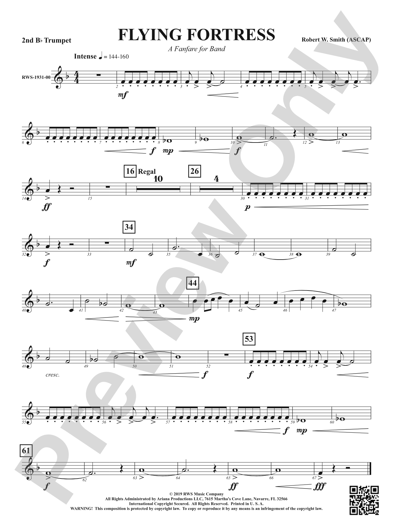 Flying Fortress - A Fanfare for Band: 2nd B-flat Trumpet