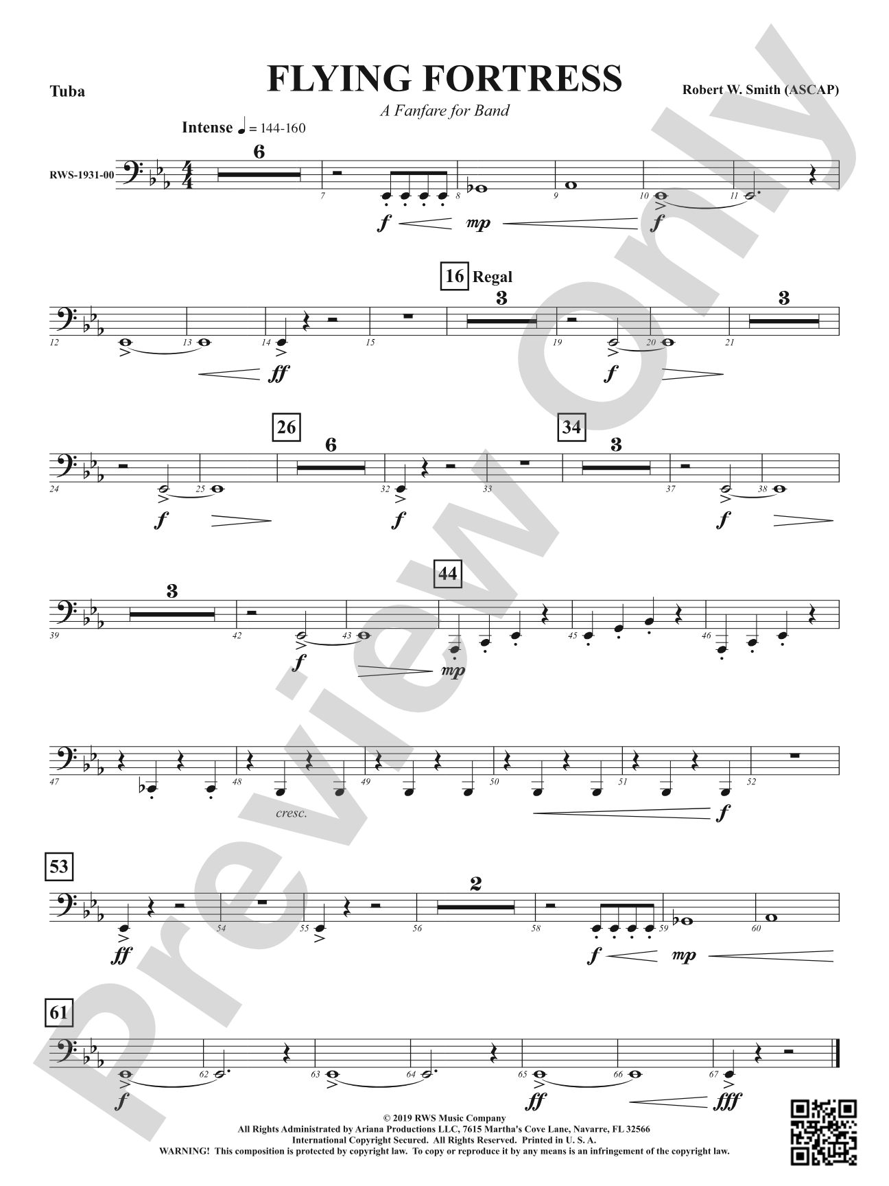 Flying Fortress - A Fanfare for Band: Tuba
