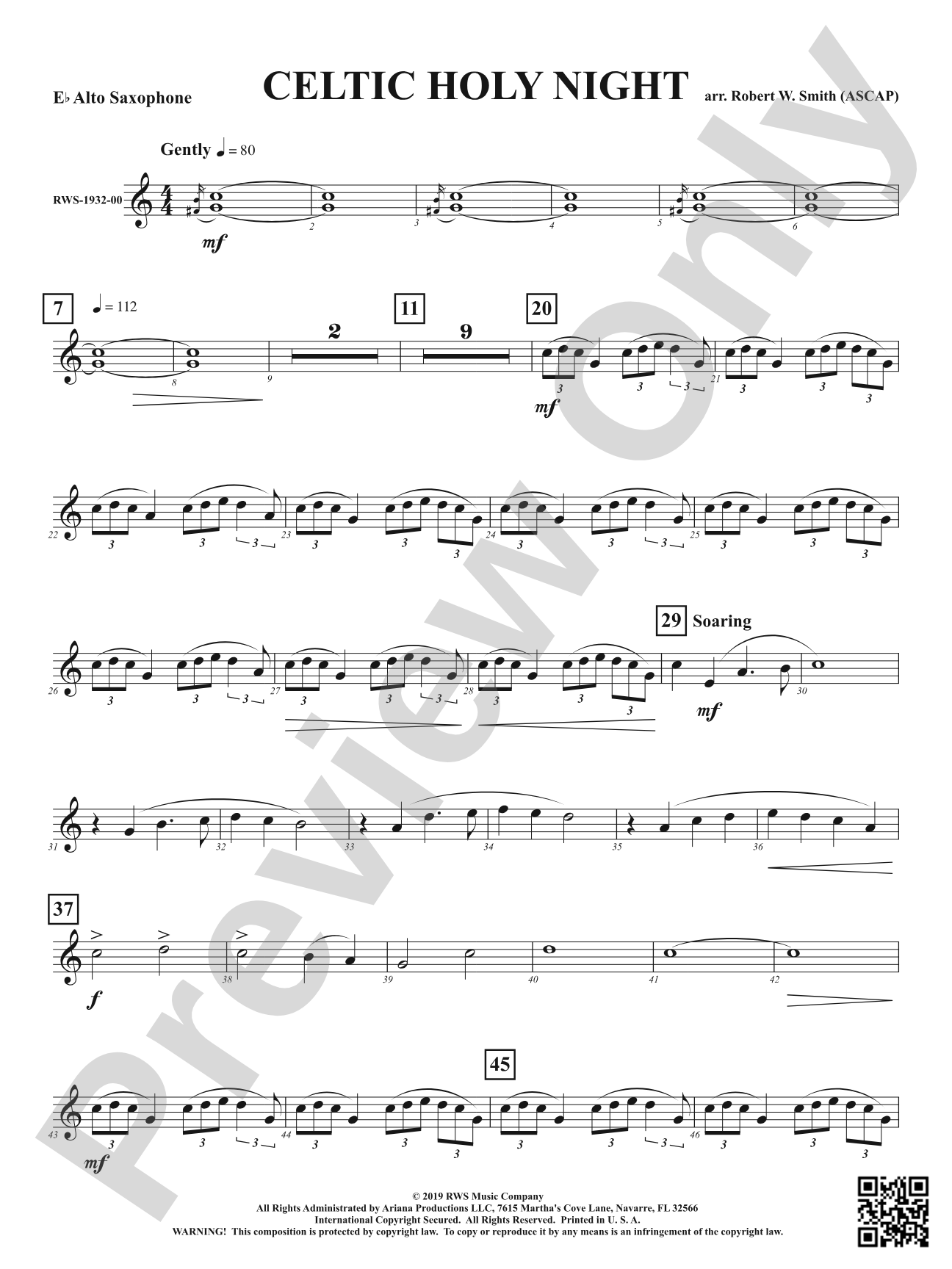 Celtic Holy Night: 1st E-flat Alto Saxophone