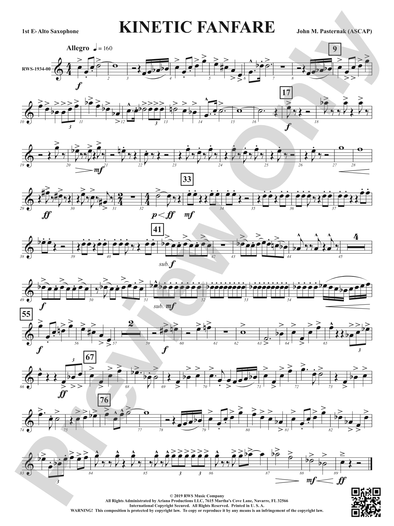 Kinetic Fanfare: 1st E-flat Alto Saxophone