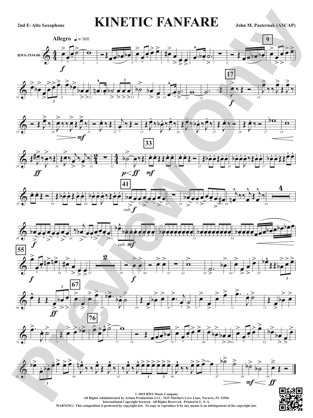 Kinetic Fanfare: 2nd E-flat Alto Saxophone