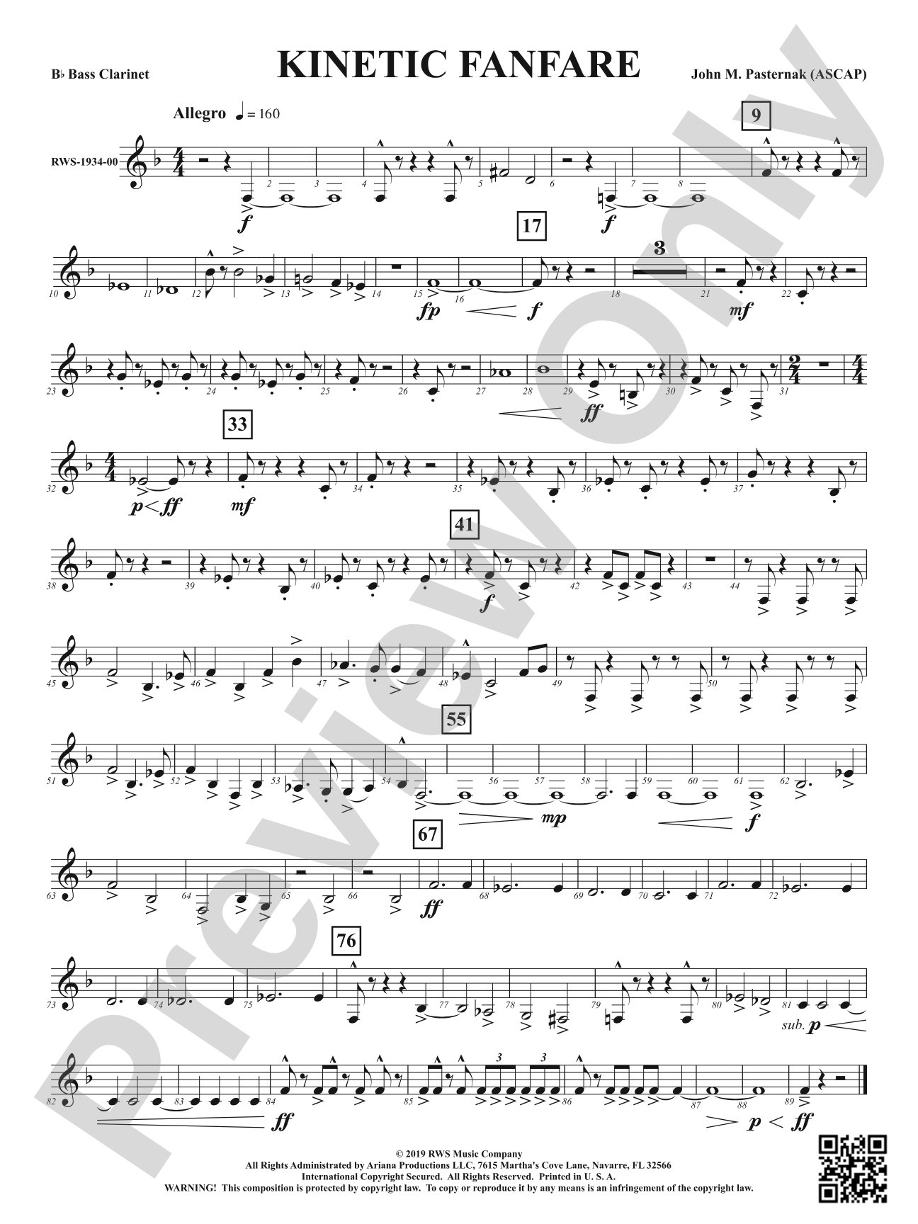 Kinetic Fanfare: B-flat Bass Clarinet