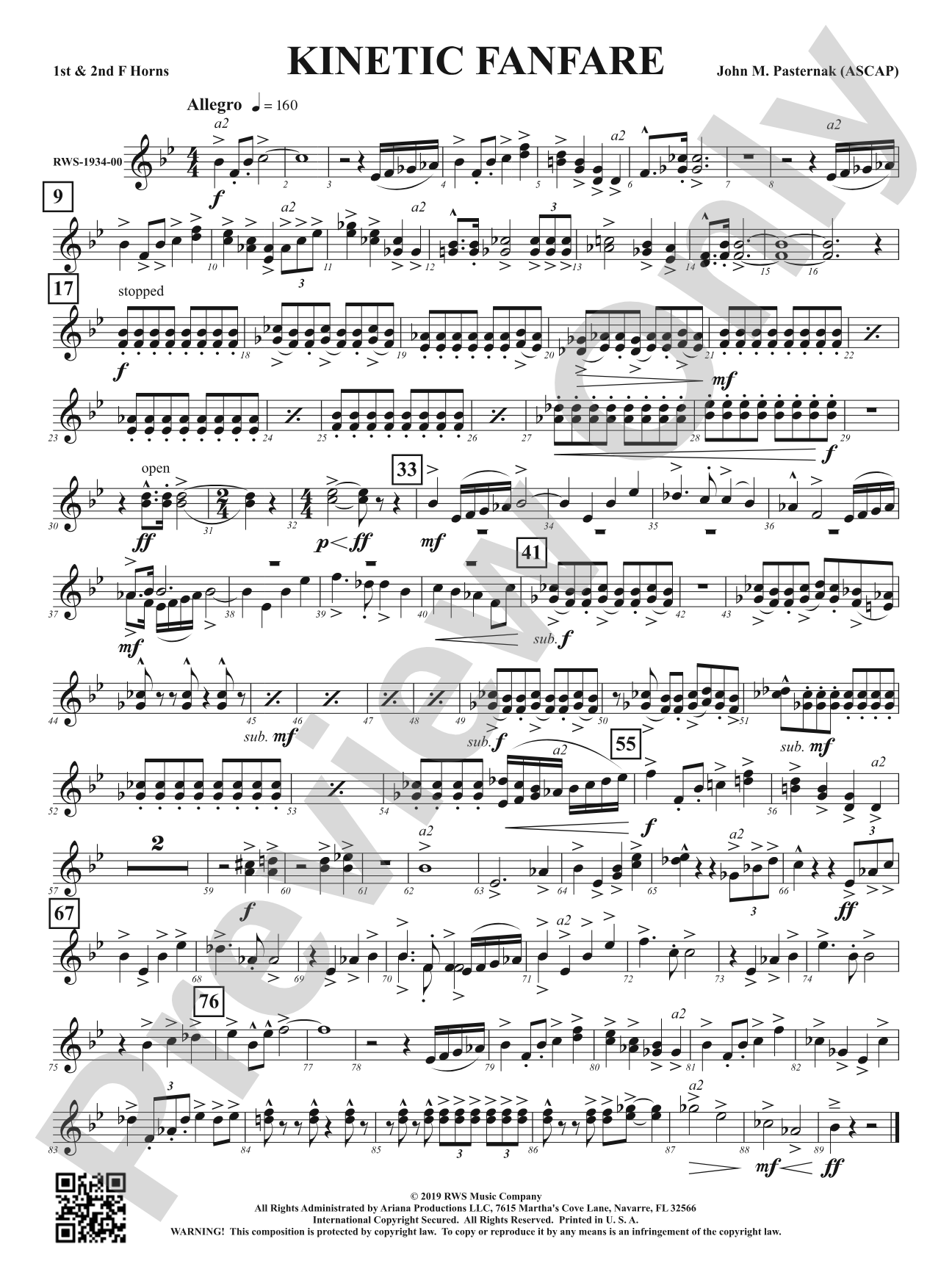 Kinetic Fanfare: 1st & 2nd F Horns