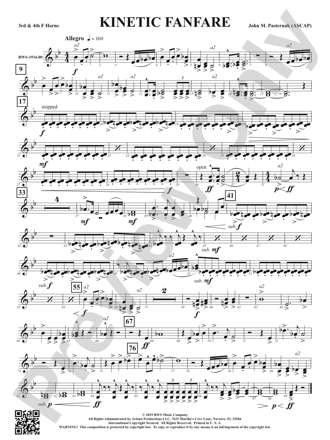 Kinetic Fanfare: 3rd & 4th F Horns