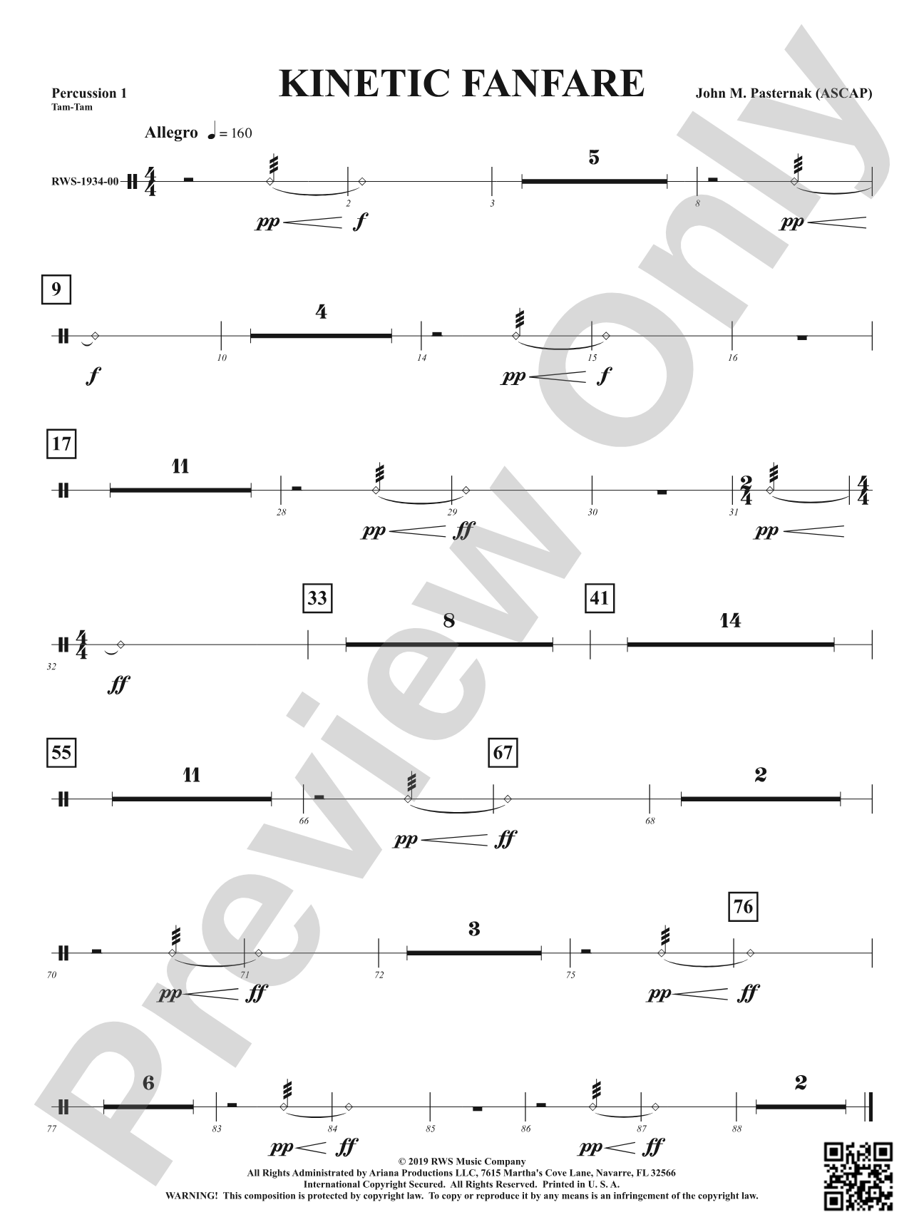 Kinetic Fanfare: 1st Percussion