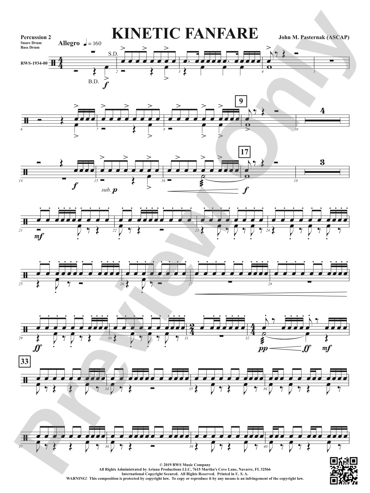 Kinetic Fanfare: 2nd Percussion
